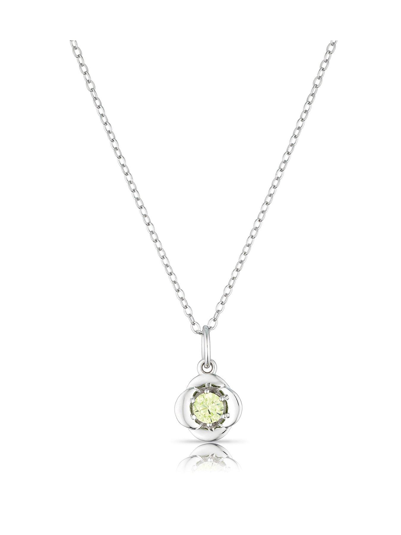 front image of h-samuel-sterling-silver-necklace-poppy-august-birth-flower-necklace-with-cubic-zirconia-stones