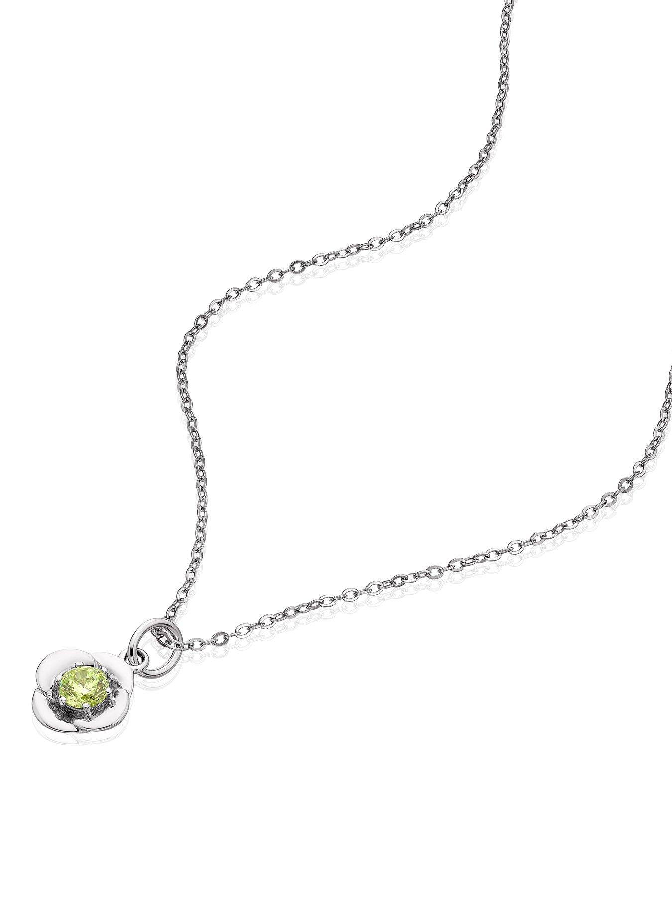 stillFront image of h-samuel-sterling-silver-necklace-poppy-august-birth-flower-necklace-with-cubic-zirconia-stones