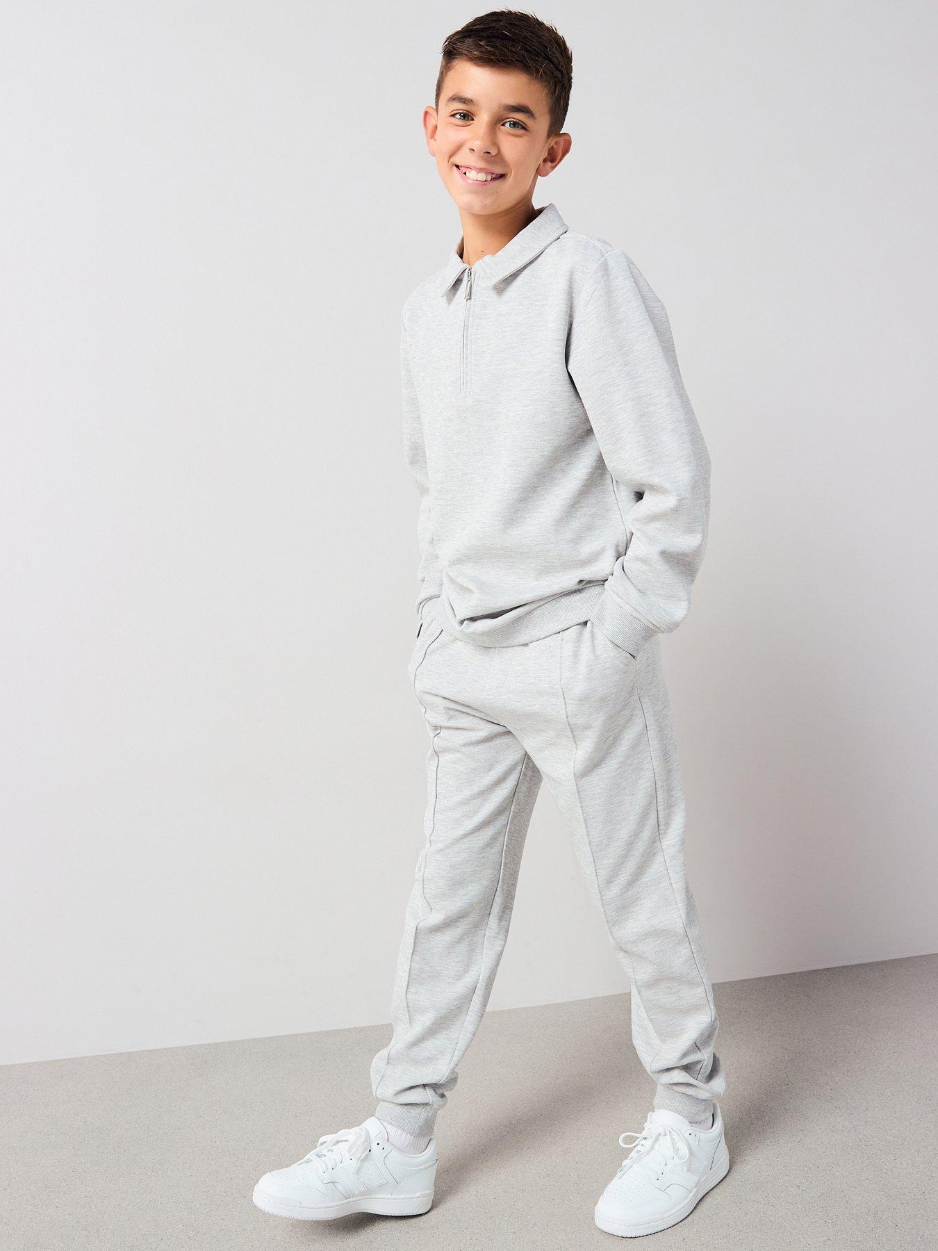 The Very Collection Boys Heavyweight Joggers - Grey Marl