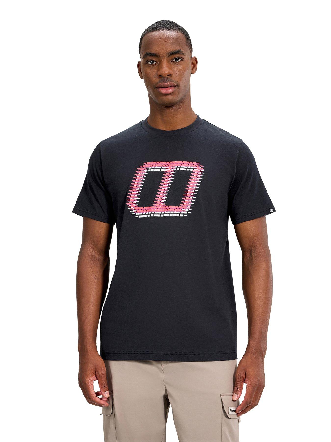 Image 1 of 6 of Berghaus Mens Berghaus Glitched Blocks Tee - Black