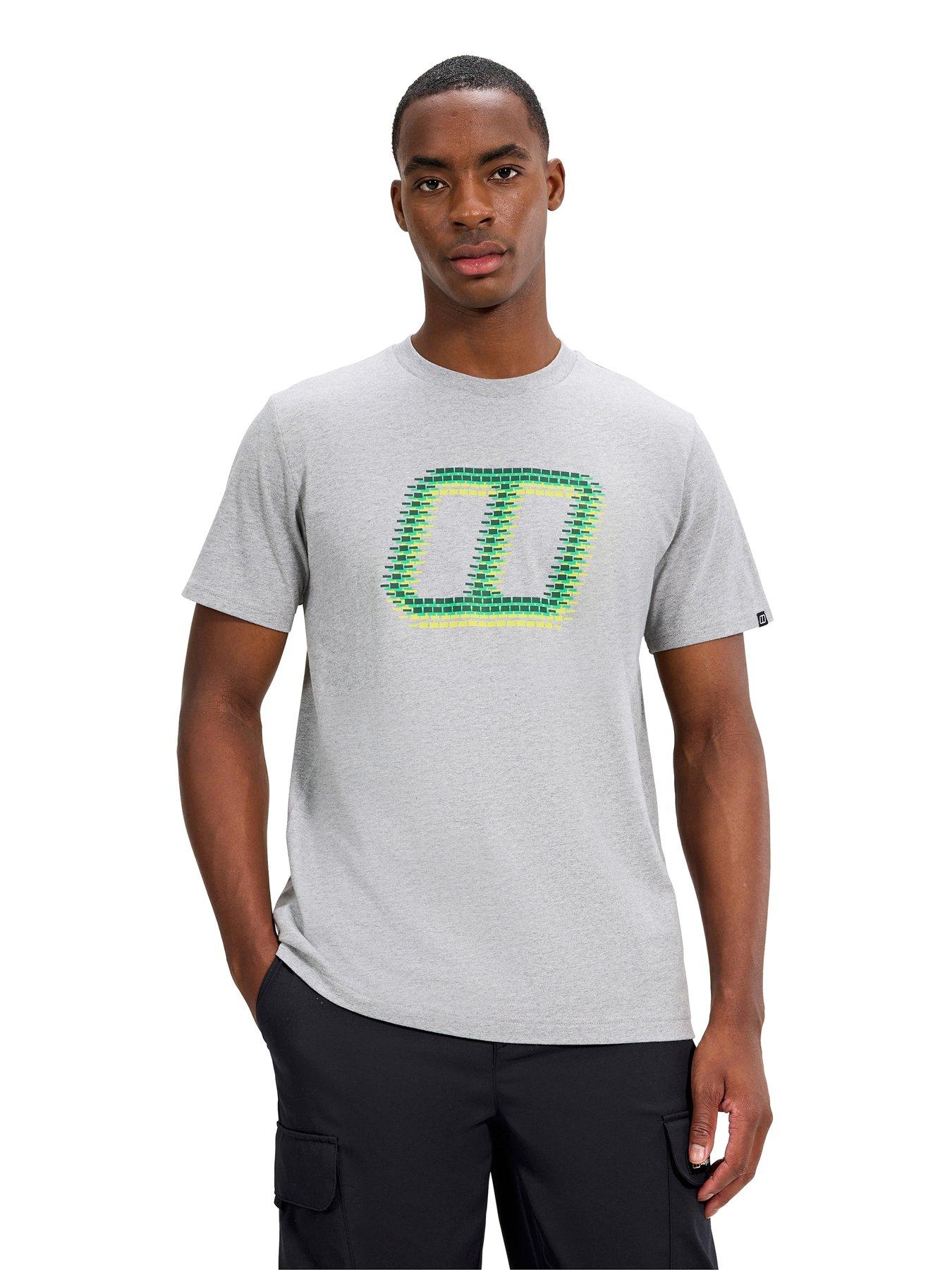 undefined Mens Berghaus Glitched Blocks Tee - Grey