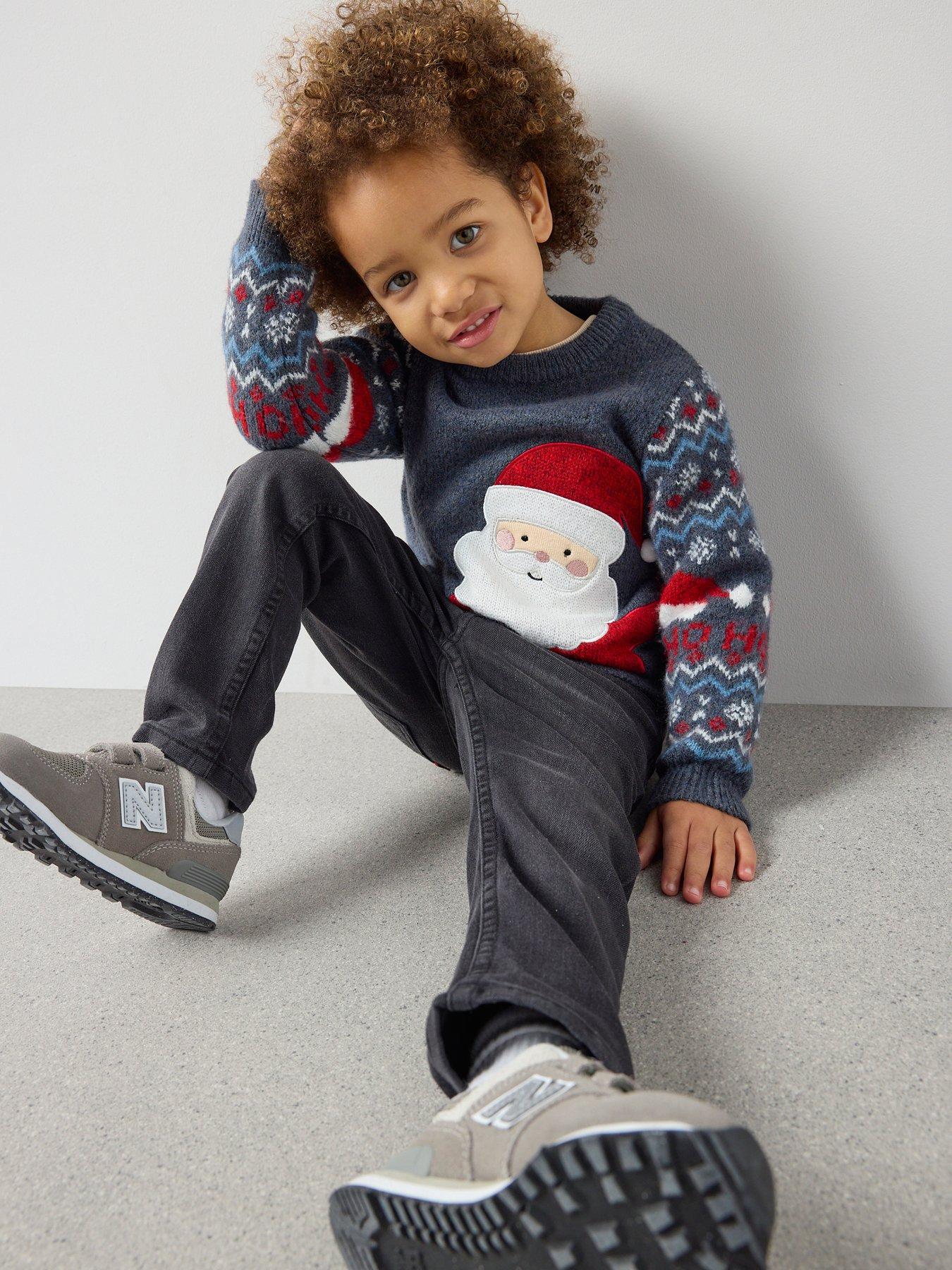 Image 5 of 6 of The Very Collection Boys Christmas Fairisle Santa Knitted Jumper - Multi