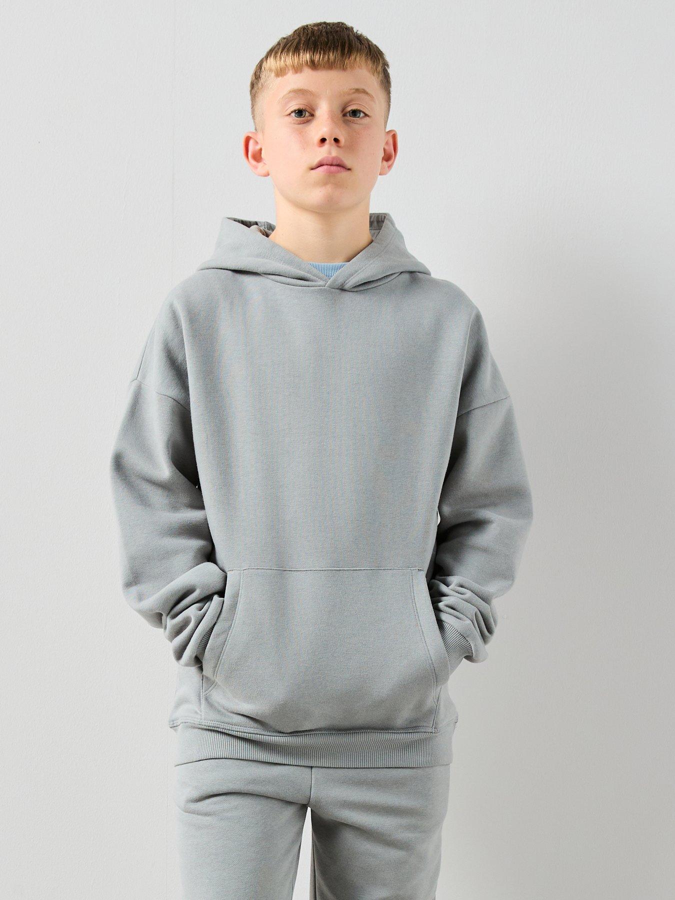 The Very Collection Boys Drop Shoulder Hoodie And Jogger Set - Grey