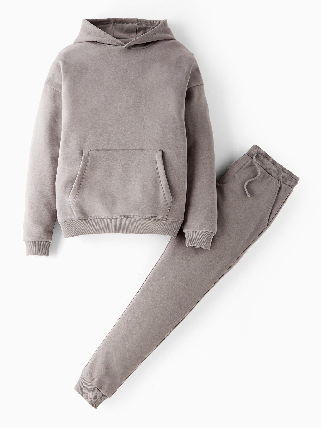 The Very Collection Boys Drop Shoulder Hoodie And Jogger Set - Grey