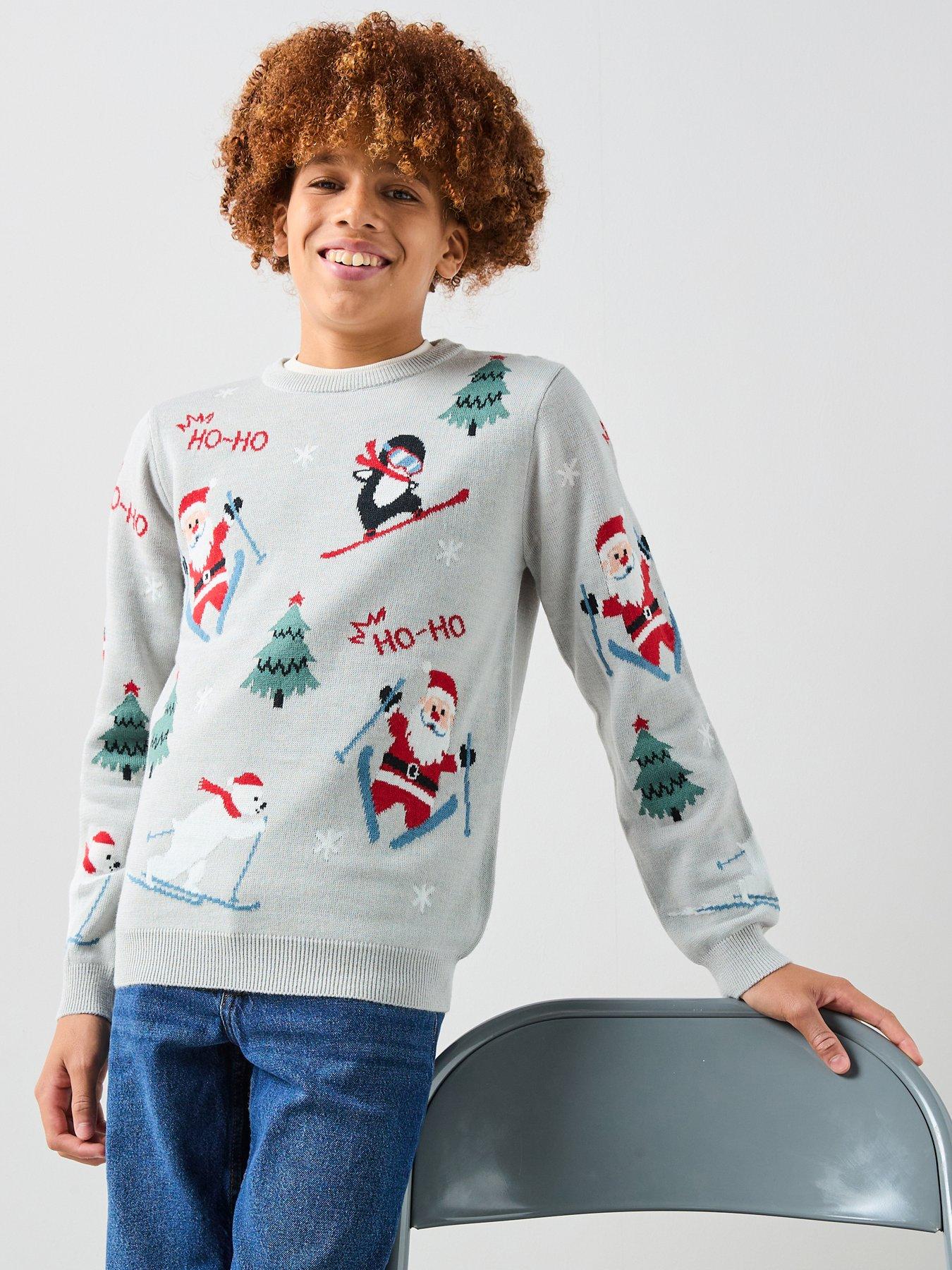 Image 1 of 6 of The Very Collection Boys Christmas Character Ski Knitted Jumper - Multi