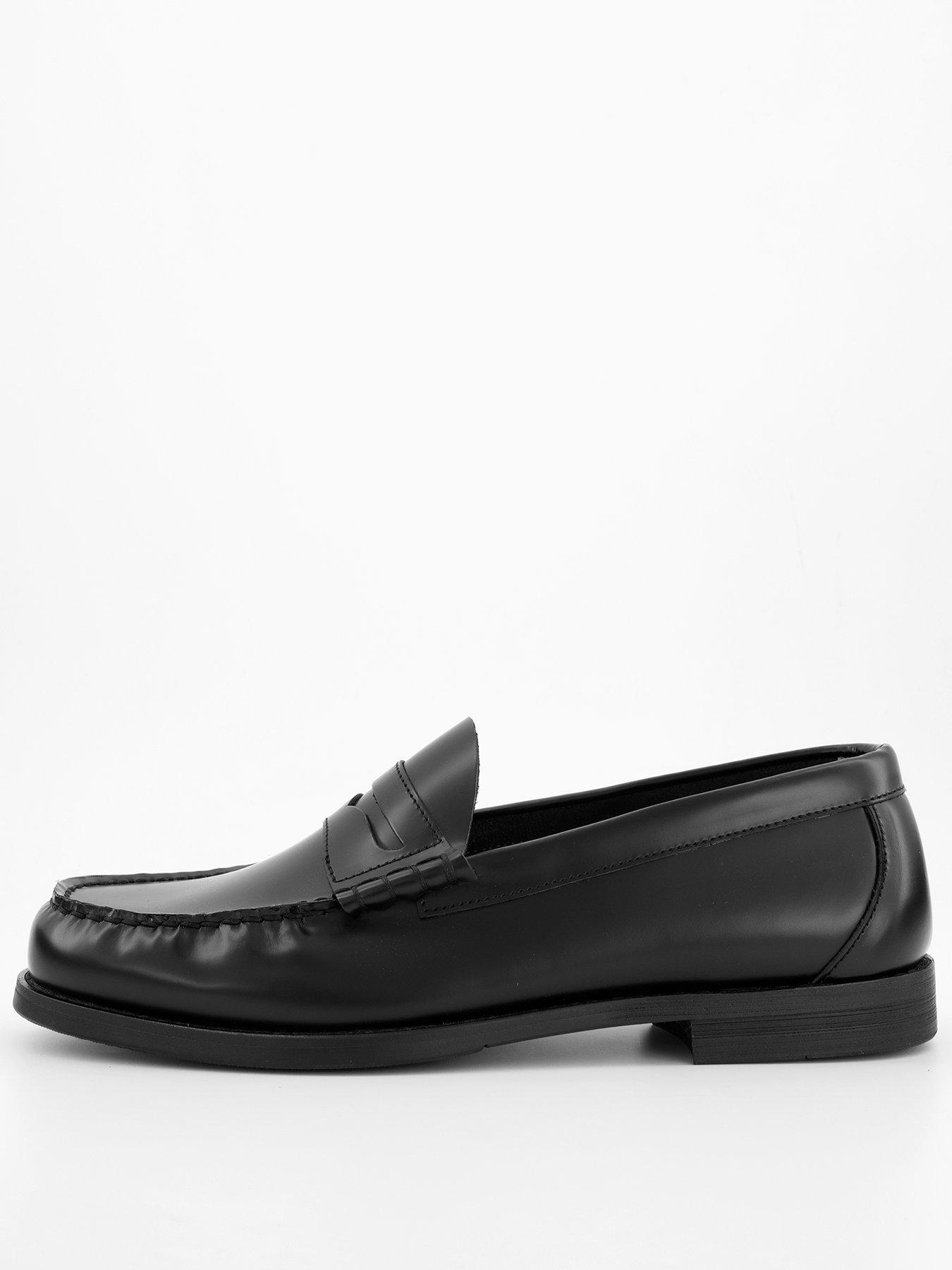 front image of selected-homme-billy-leather-penny-loafer-formal-shoes-black