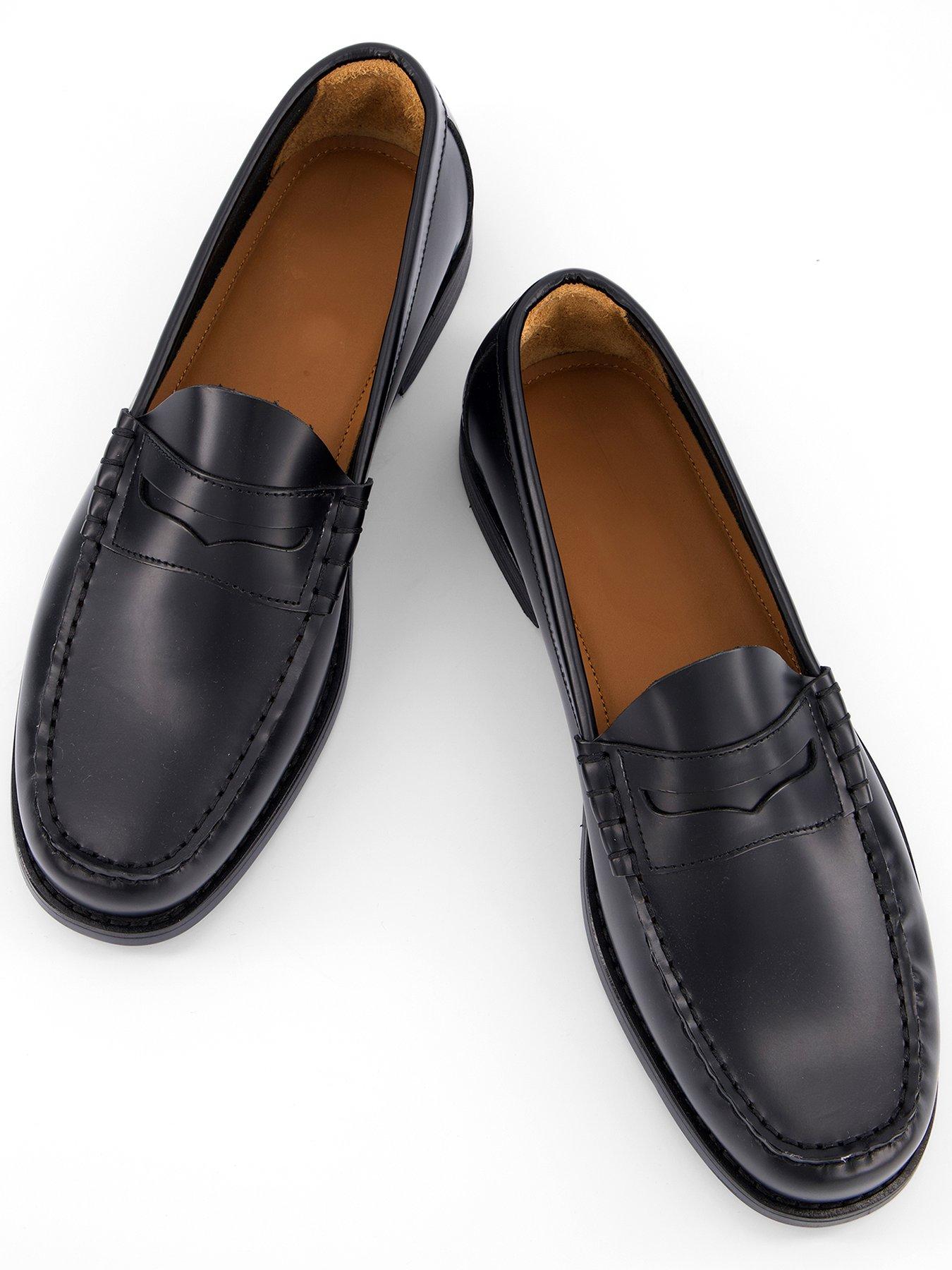  image of selected-homme-billy-leather-penny-loafer-formal-shoes-black