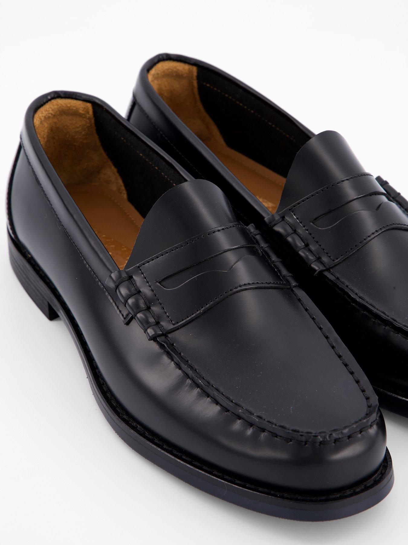  image of selected-homme-billy-leather-penny-loafer-formal-shoes-black