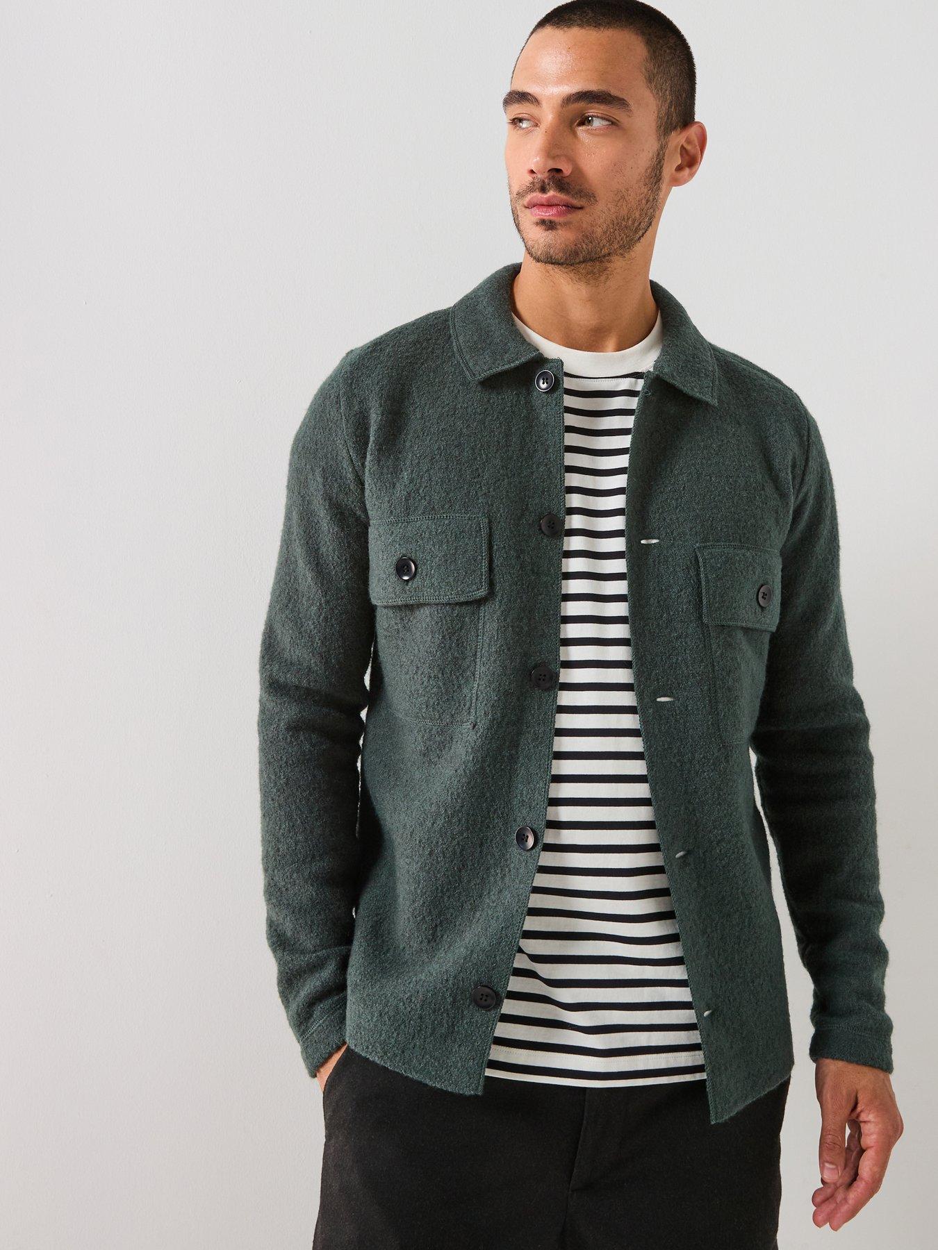  image of selected-homme-nealy-long-sleeve-knitted-cardigan-dark-green