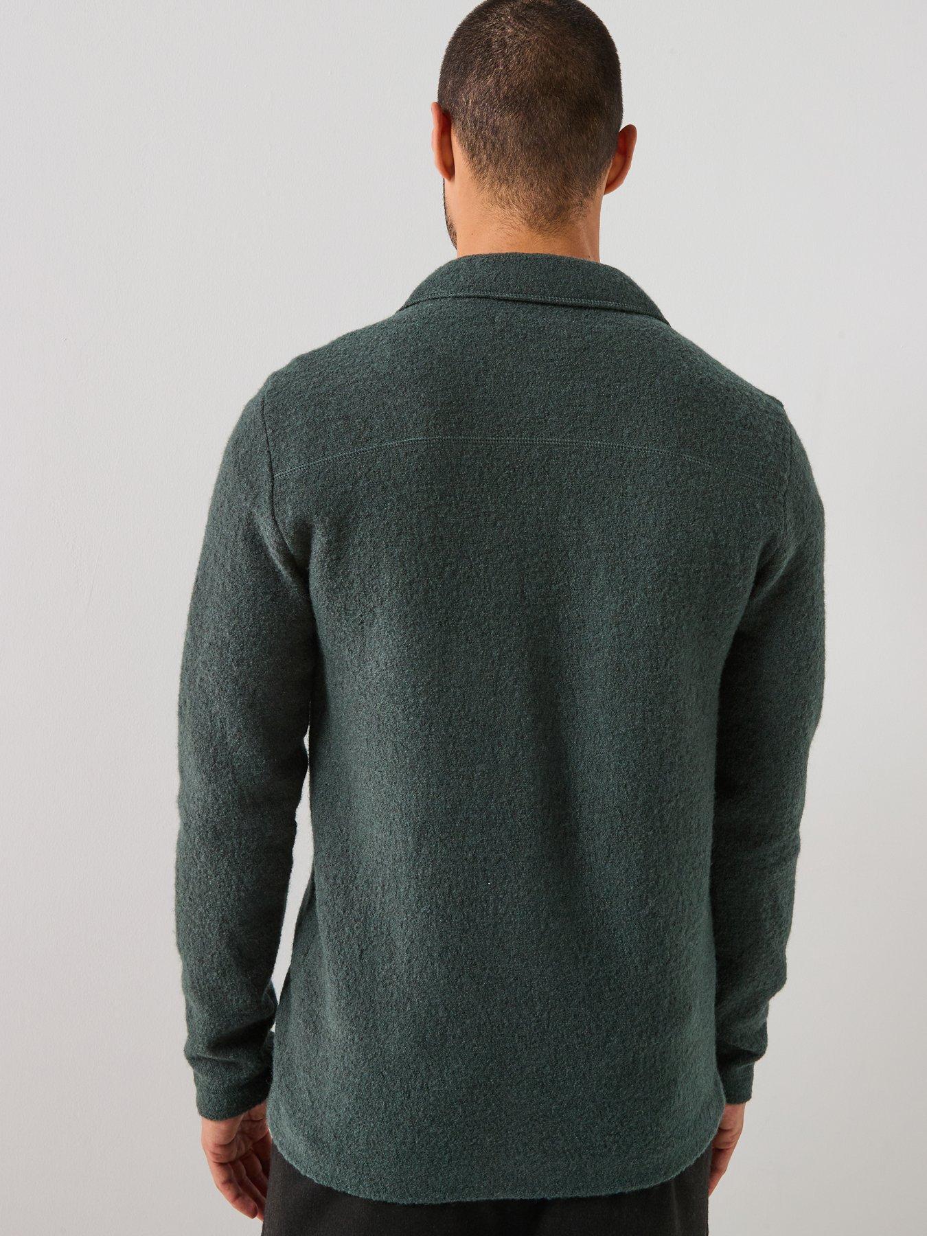  image of selected-homme-nealy-long-sleeve-knitted-cardigan-dark-green