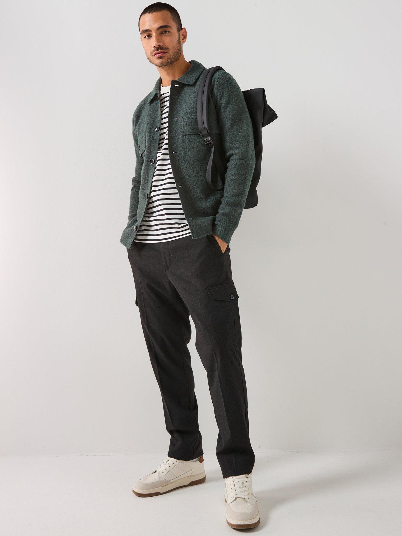  image of selected-homme-nealy-long-sleeve-knitted-cardigan-dark-green