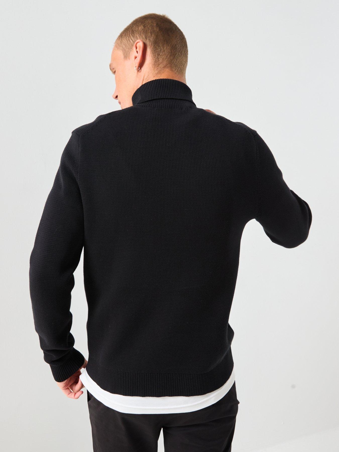 Image 2 of 6 of Selected Homme Dane Long Sleeve Roll Neck Knitted Jumper - Black