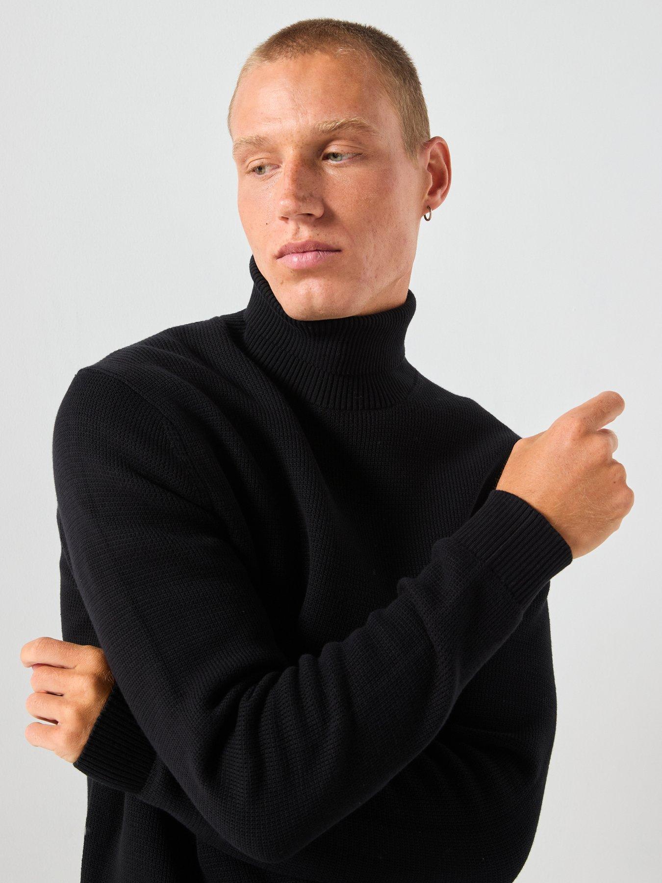 Image 4 of 6 of Selected Homme Dane Long Sleeve Roll Neck Knitted Jumper - Black
