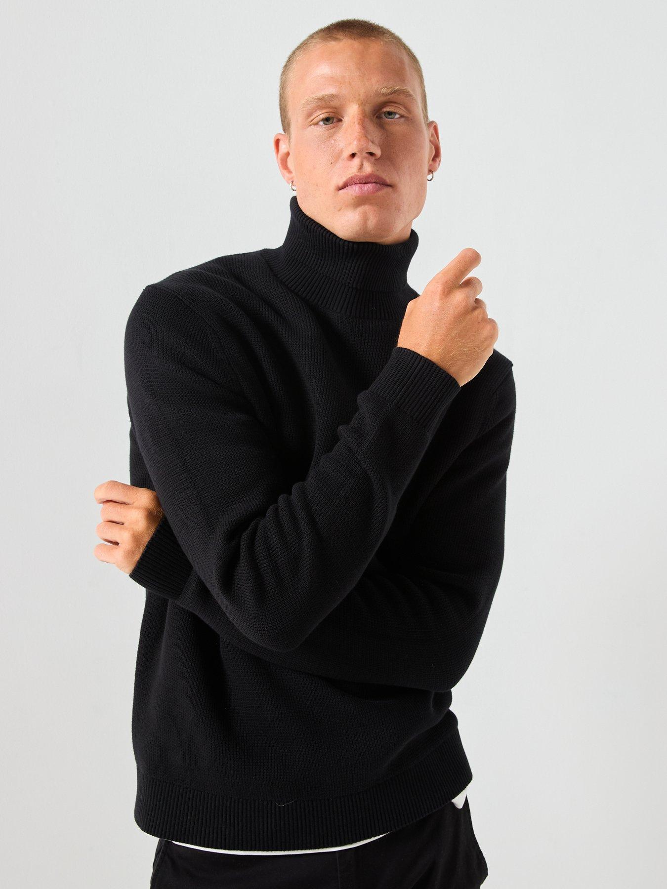Image 5 of 6 of Selected Homme Dane Long Sleeve Roll Neck Knitted Jumper - Black