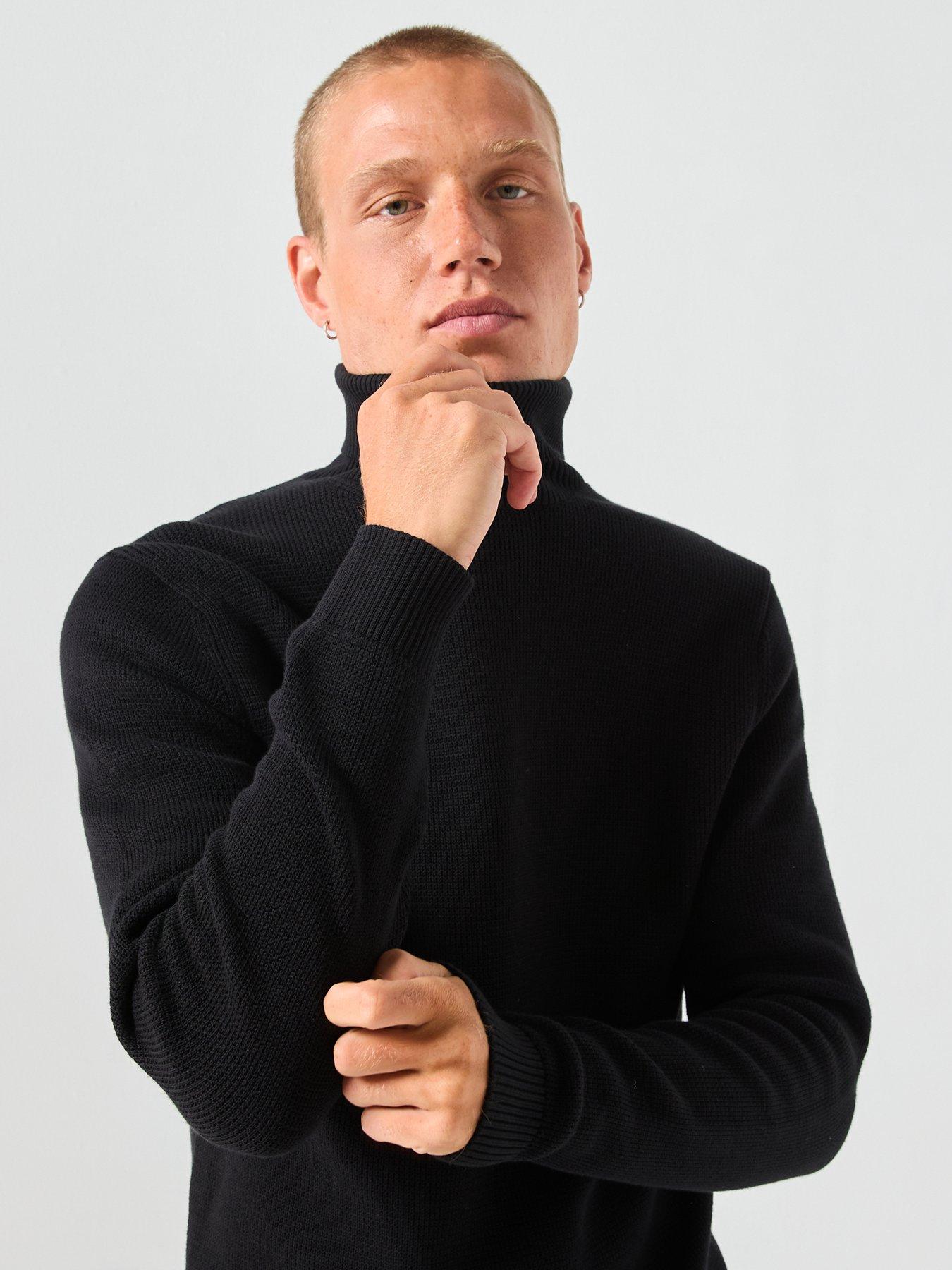 Image 6 of 6 of Selected Homme Dane Long Sleeve Roll Neck Knitted Jumper - Black