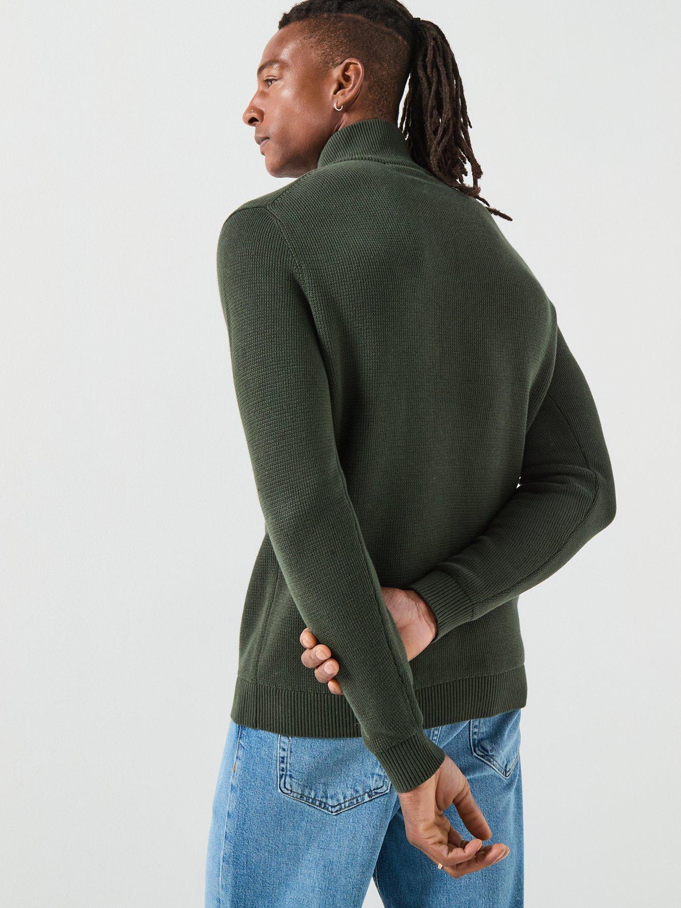 Image 2 of 6 of Selected Homme Dane Long Sleeve Half Zip Knitted Jumper - Dark Green