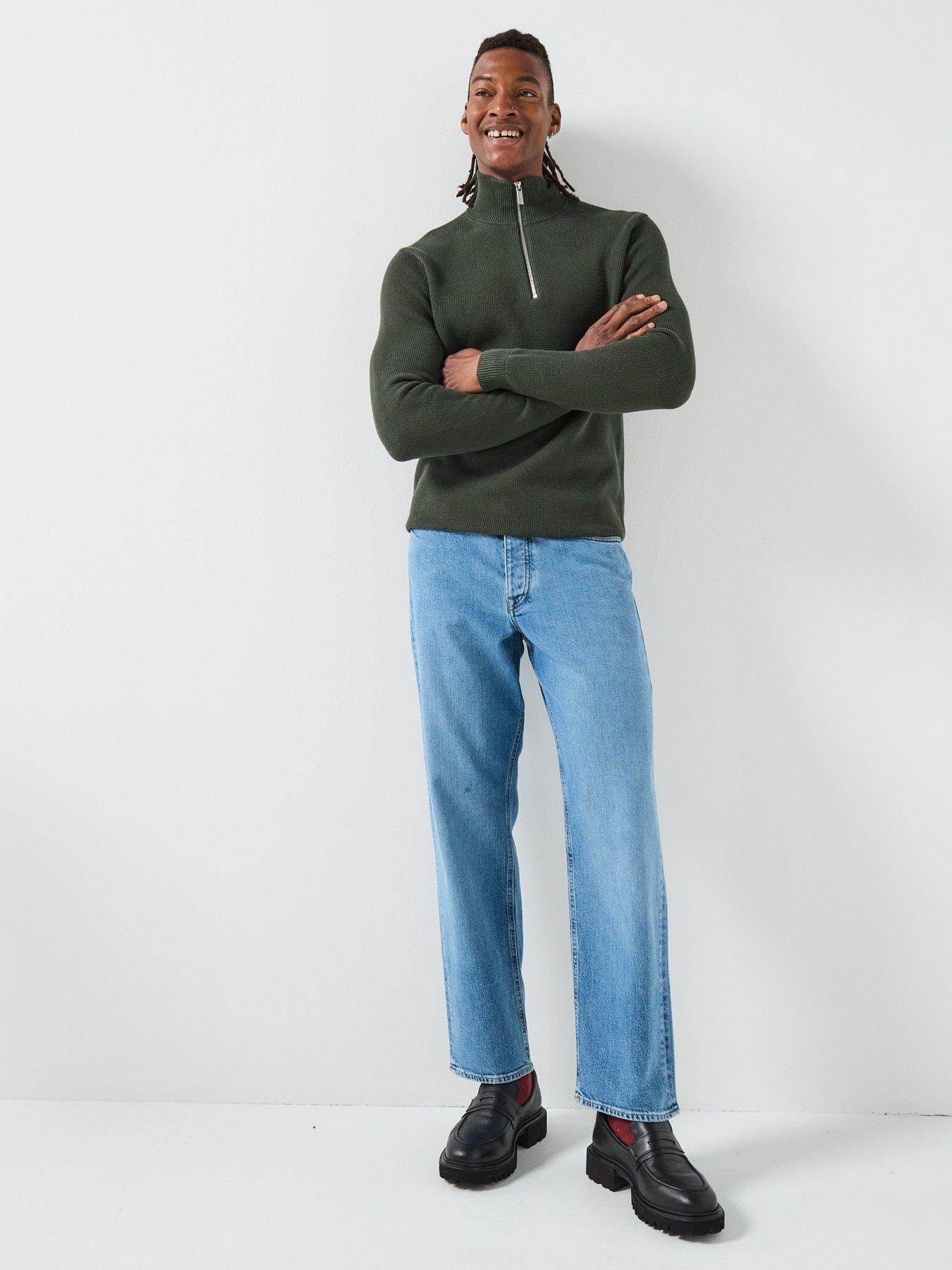  image of selected-selected-dane-long-sleeve-hlaf-zip-knitted-jumper
