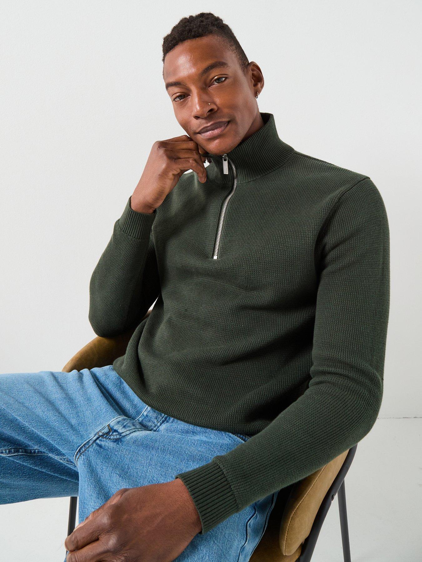 Image 6 of 6 of Selected Homme Dane Long Sleeve Half Zip Knitted Jumper - Dark Green
