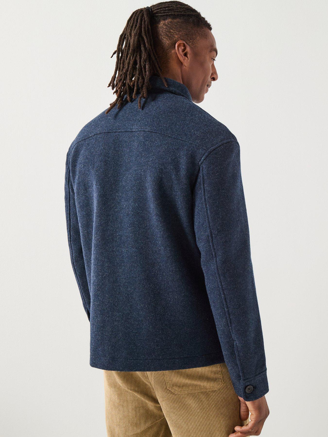 stillFront image of selected-homme-mitch-long-sleeve-over-shirt-navy
