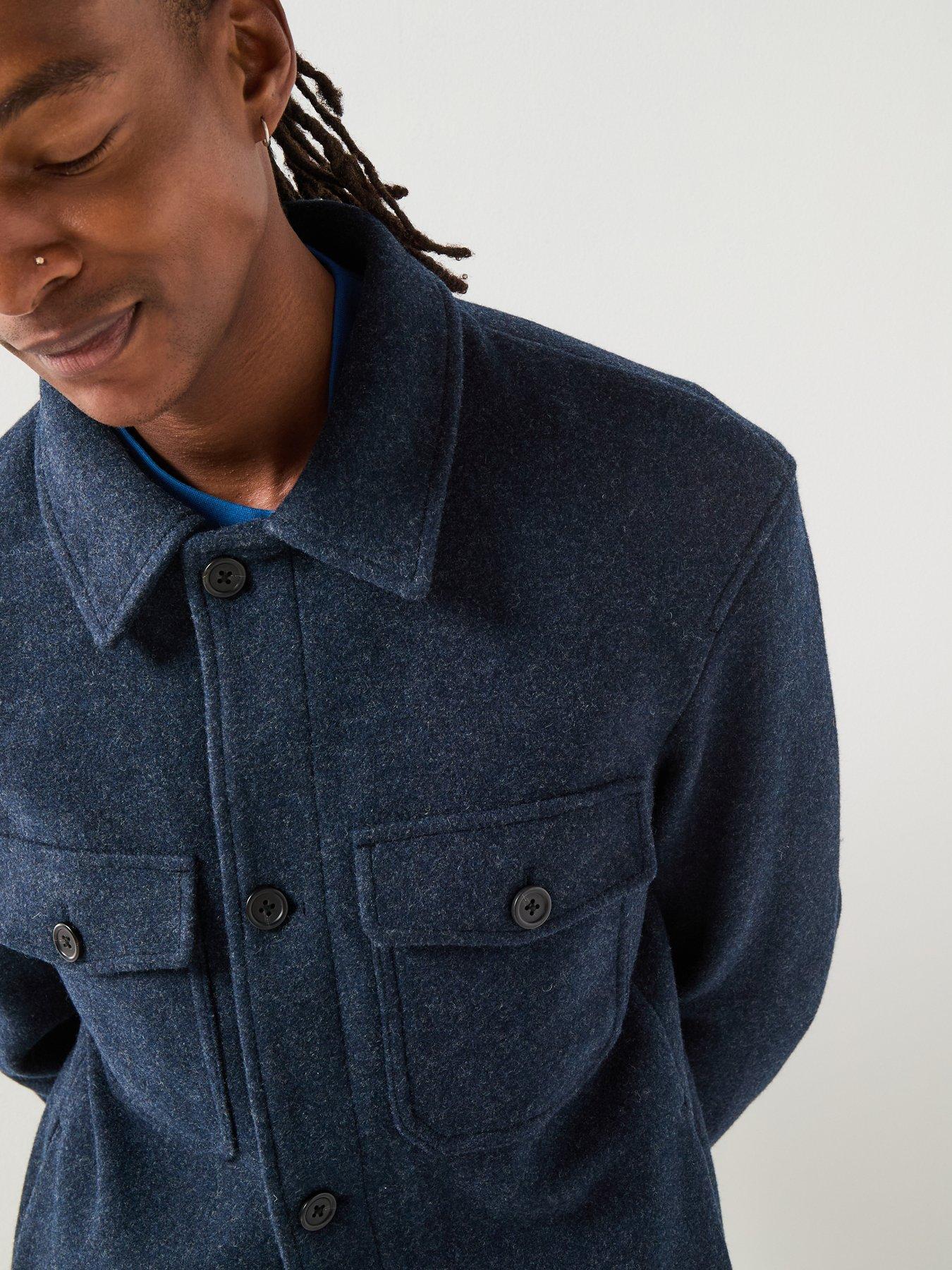  image of selected-homme-mitch-long-sleeve-over-shirt-navy