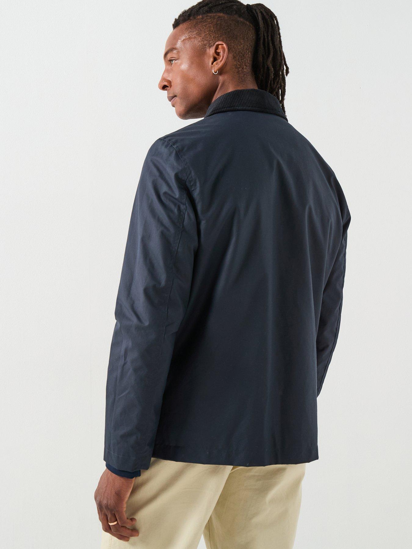 stillFront image of selected-walter-waxed-cotton-jacket-navy