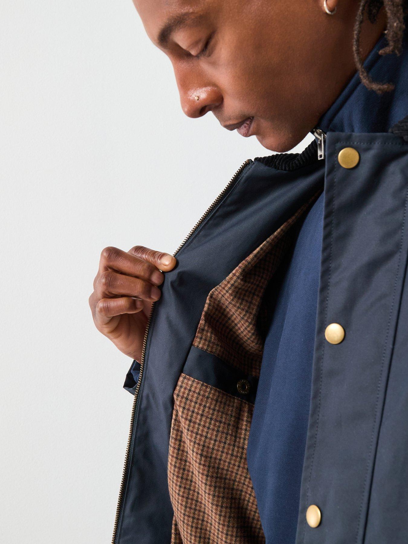  image of selected-homme-walter-waxed-cotton-jacket-navy