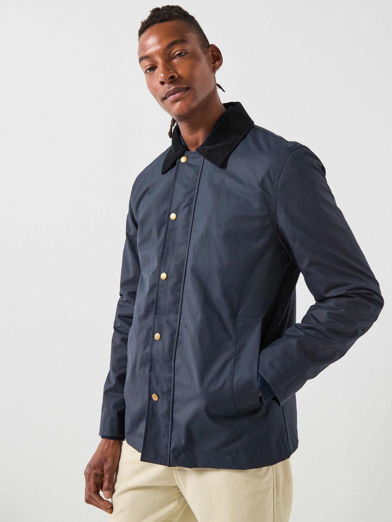  image of selected-homme-walter-waxed-cotton-jacket-navy