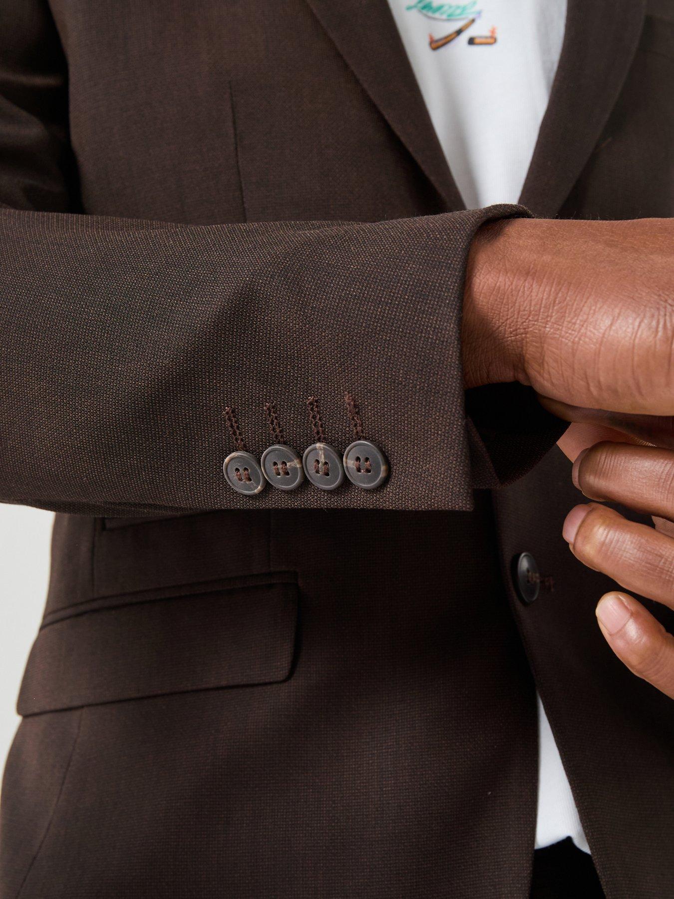 Image 5 of 6 of Selected Neil Slim Fit Blazer Suit Jacket - Brown