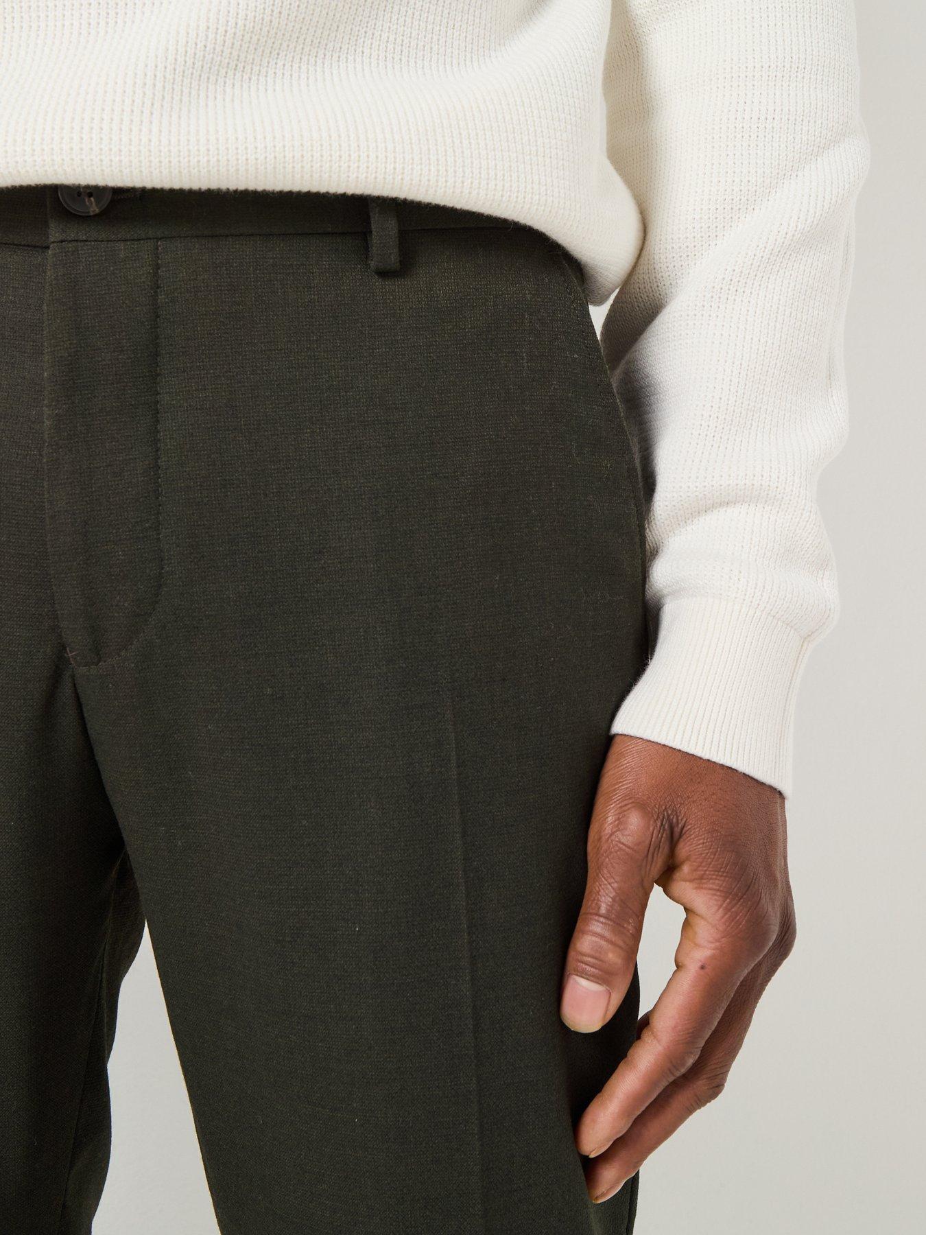  image of selected-homme-neil-slim-fit-suit-trousers-dark-green