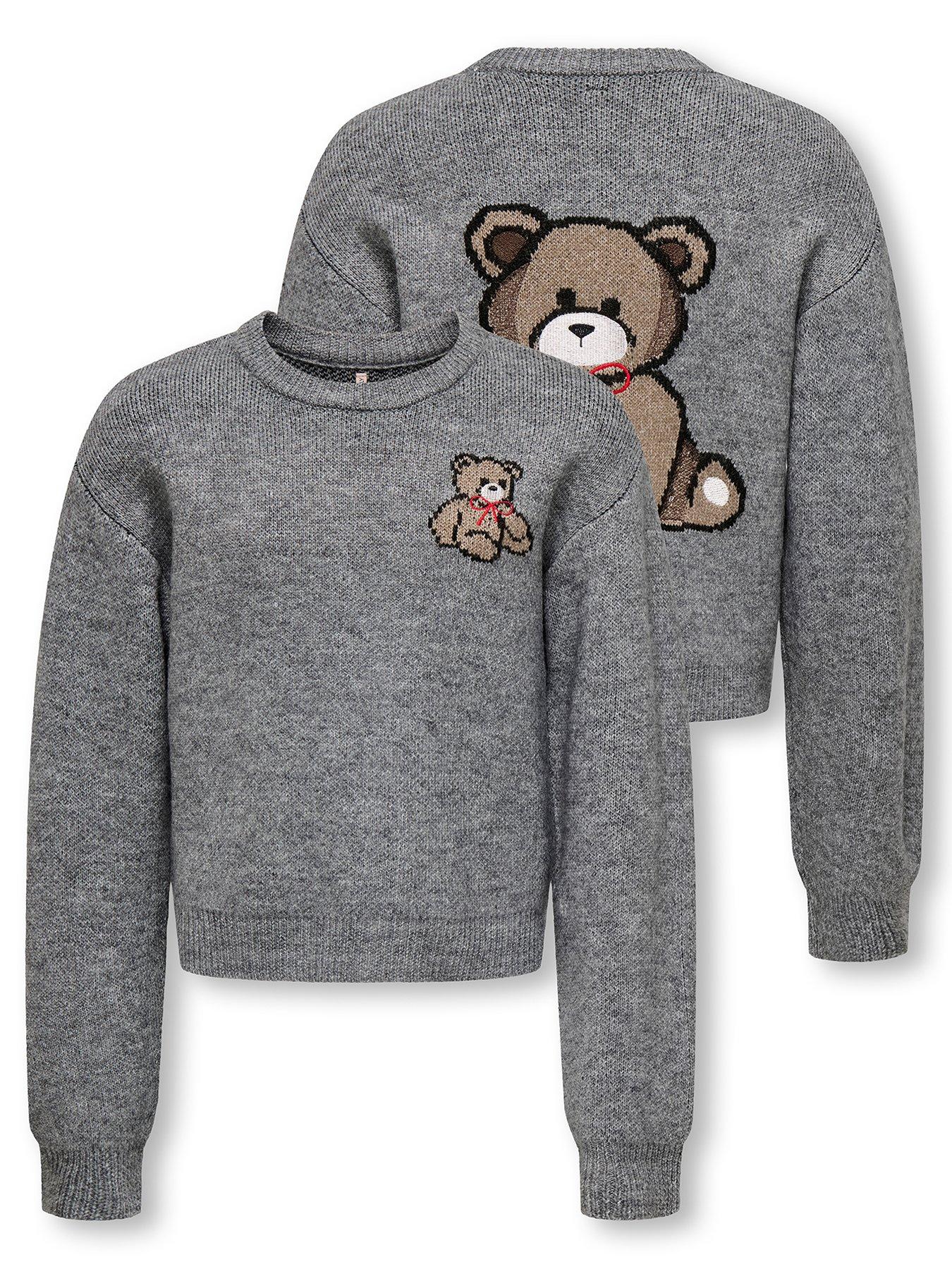 only-kids-girls-teddy-knitted-jumper-grey