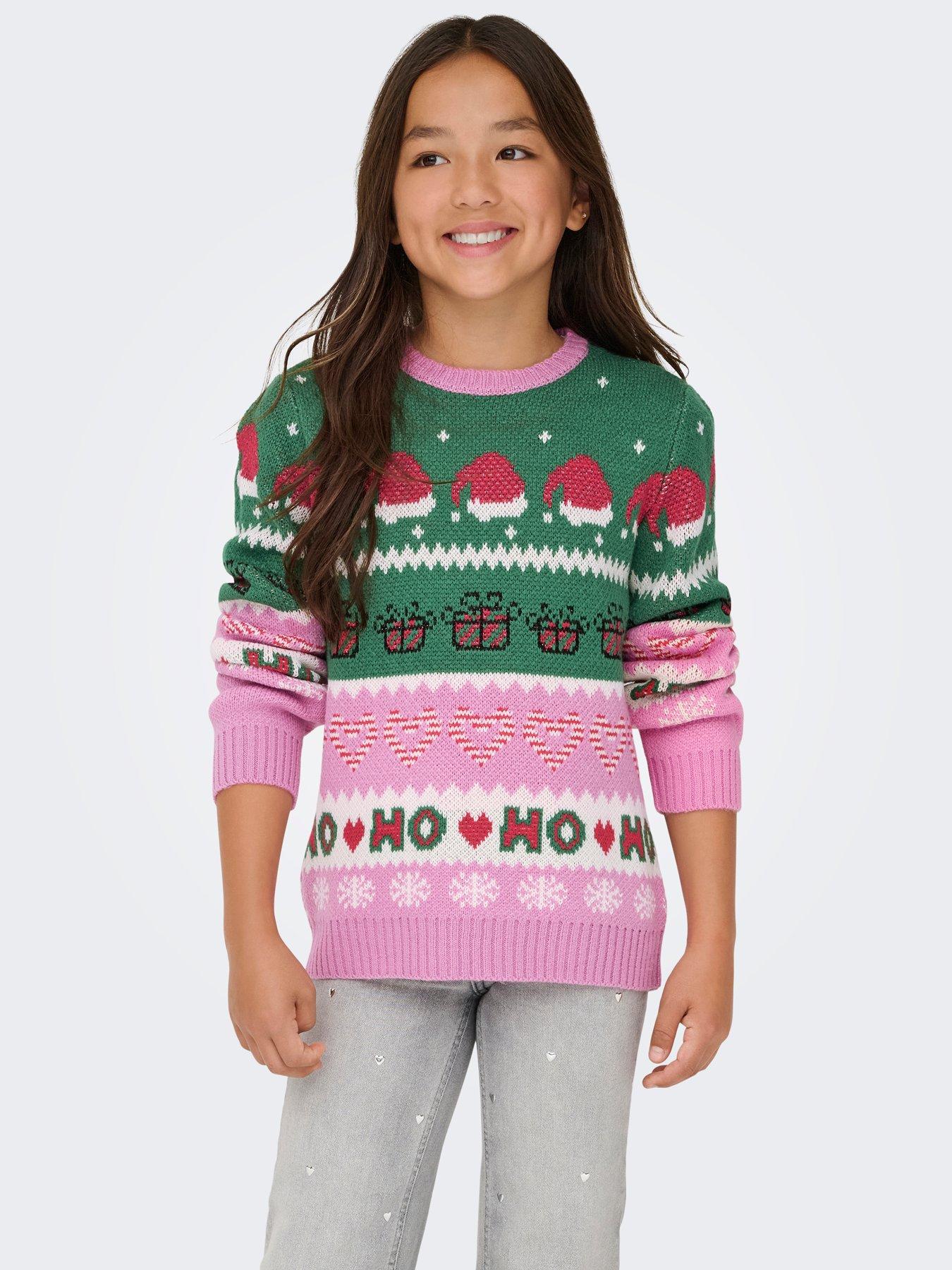 Only Kids Girls Christmas Knitted Jumper - Multi