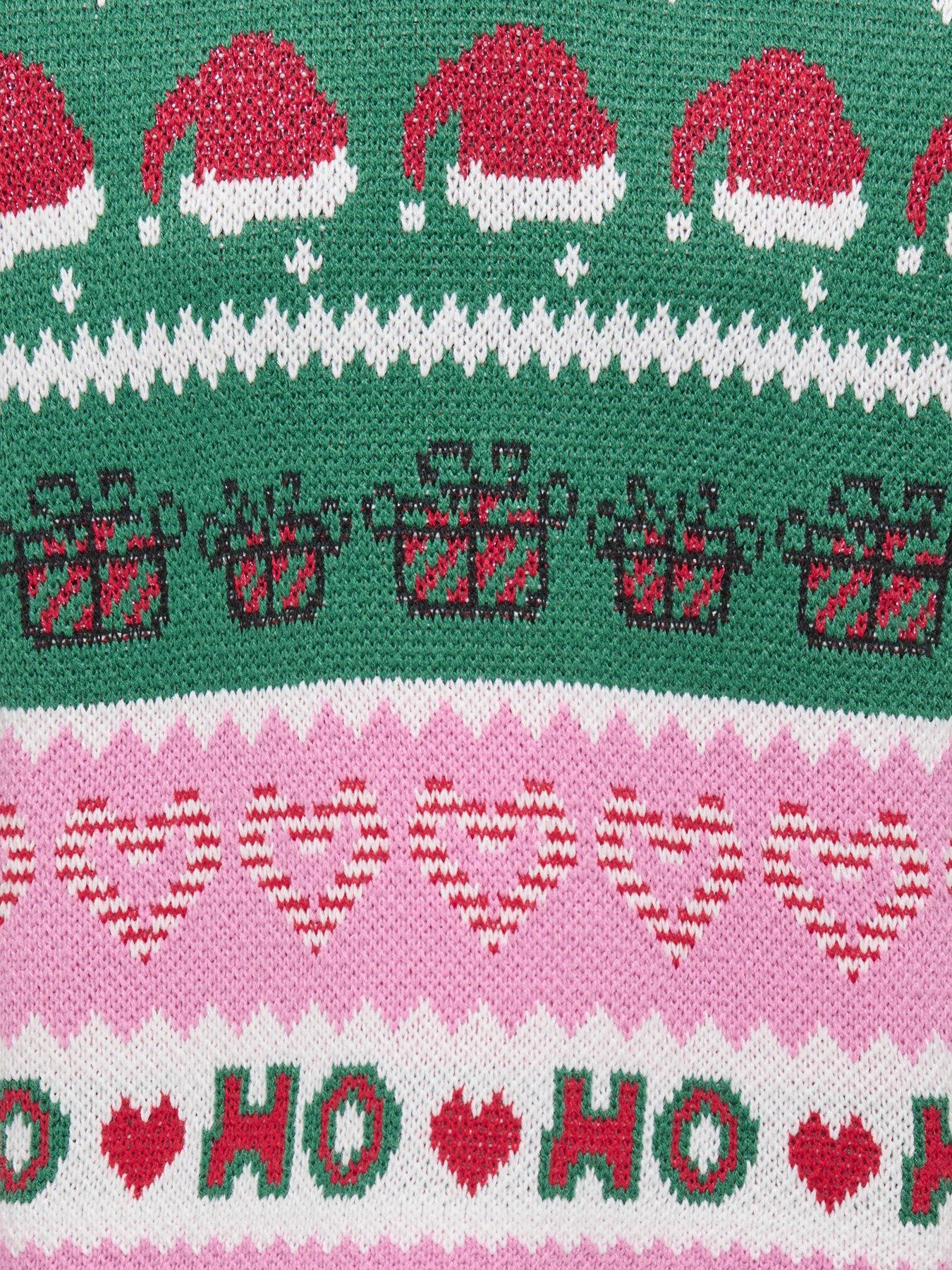  image of only-kids-girls-christmas-knitted-jumper-multi