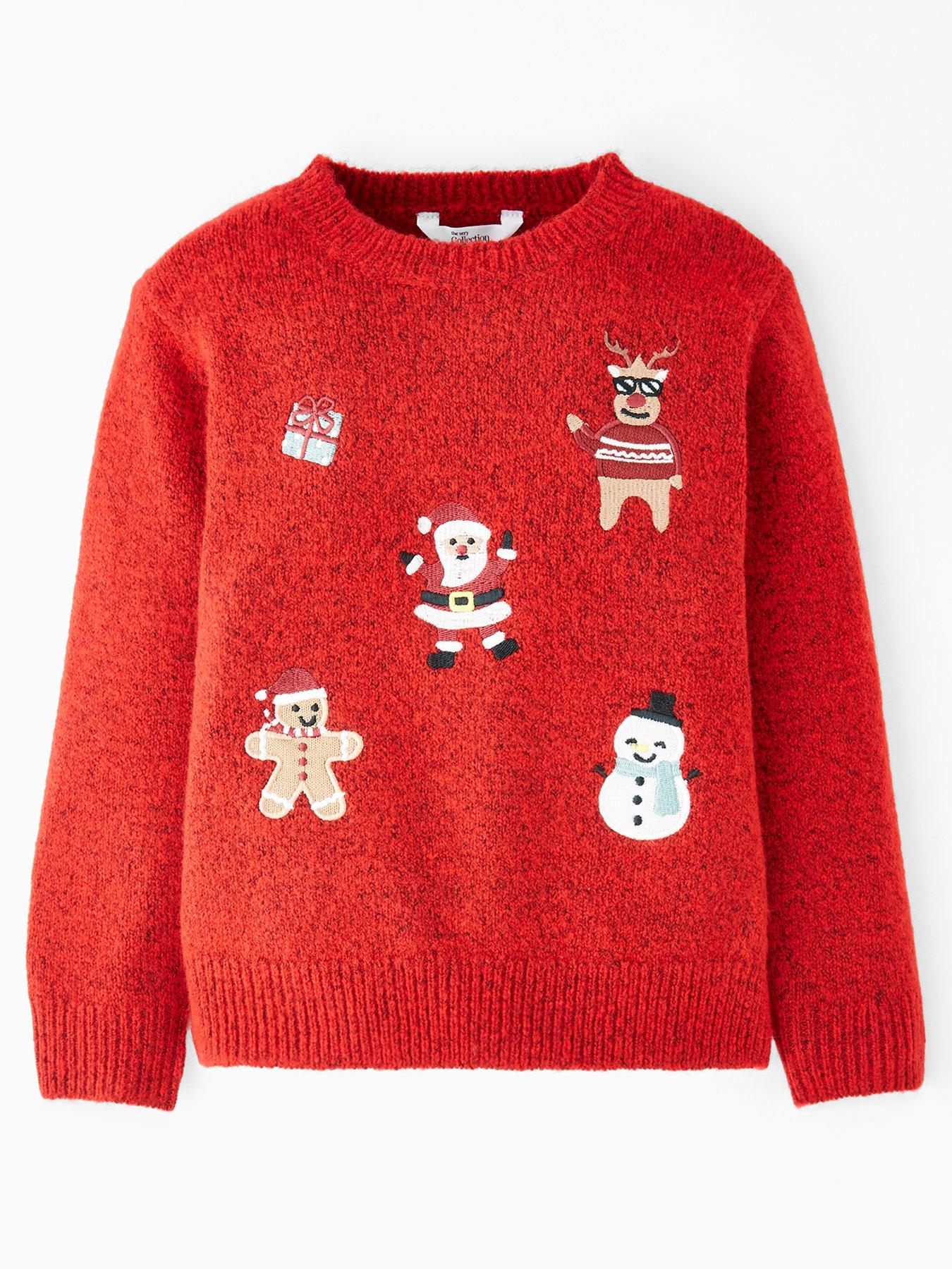 The Very Collection Boys Christmas Character Knitted Jumper - Red