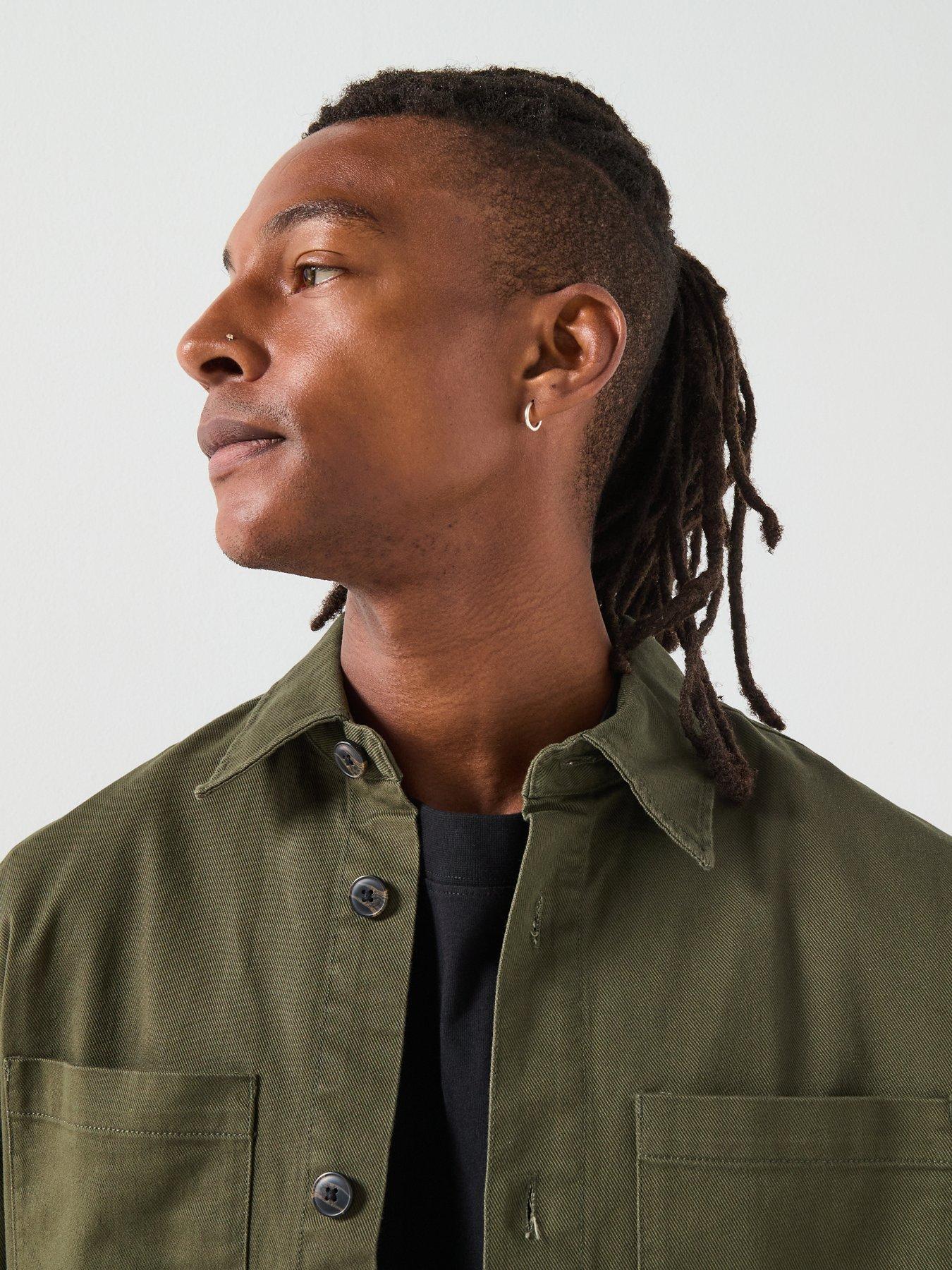  image of selected-travis-twill-over-shirt-dark-green