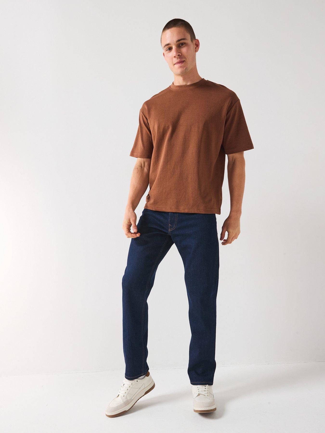 Image 3 of 6 of Selected Homme Loose Fit Oscar Short Sleeve T-Shirt - Brown