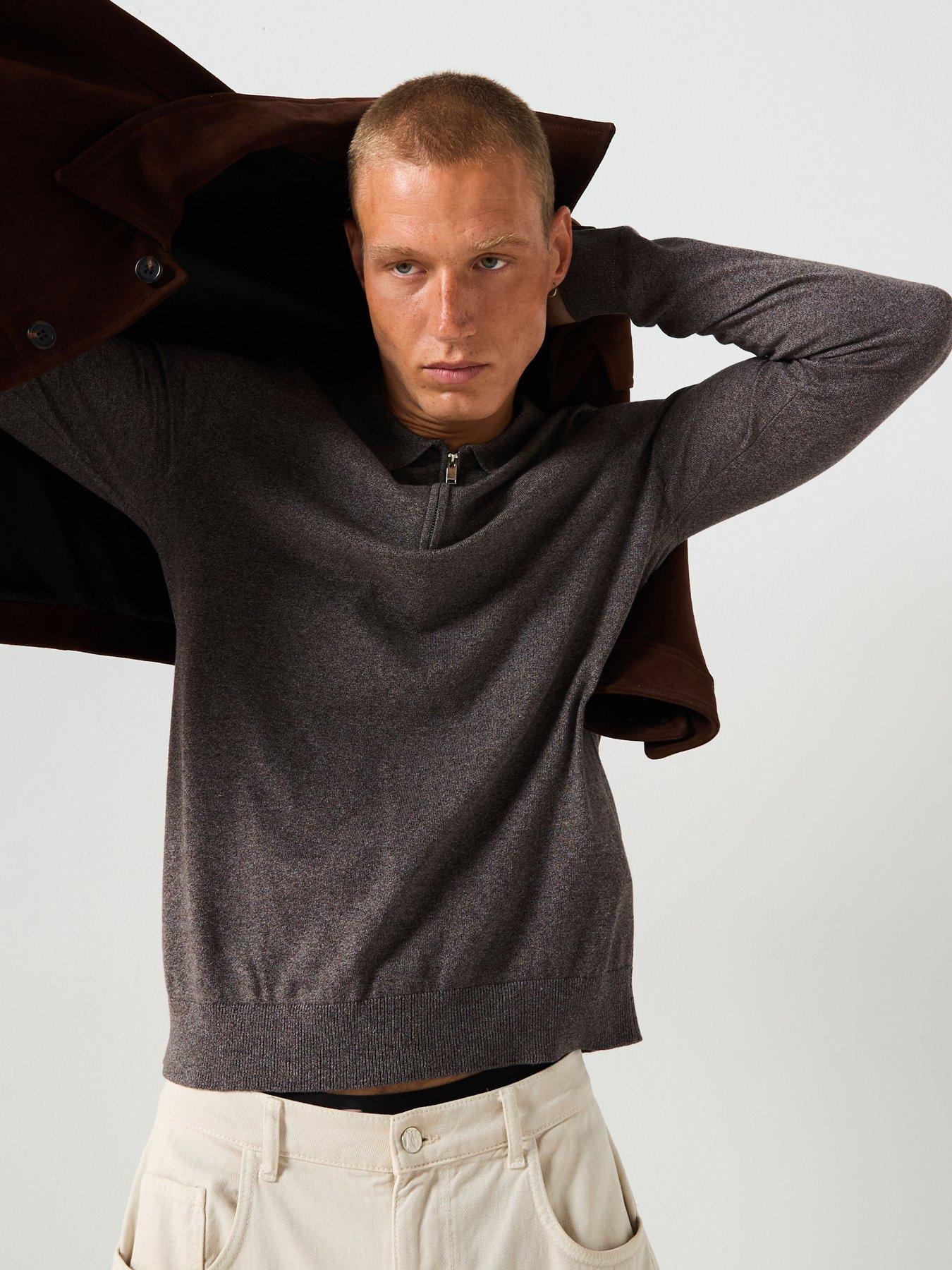 Image 5 of 5 of Selected Homme Berg Long Sleeve Half Zip Knitted Polo Shirt