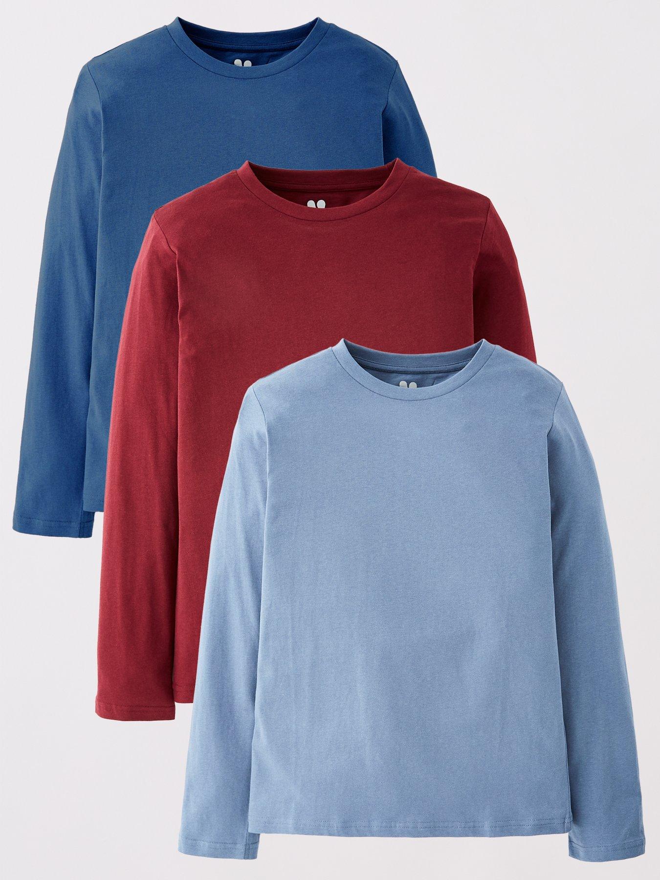 The Very Collection Boys Long Sleeve 3 Pack T-shirts - Multi