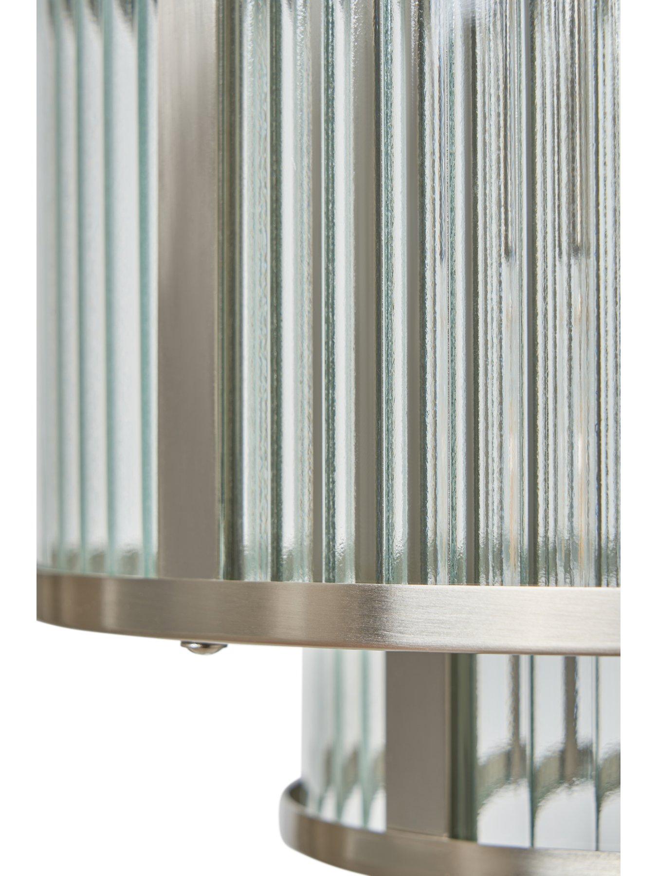  image of very-home-1-light-glass-2-tiered-pendant-with-metal-trim