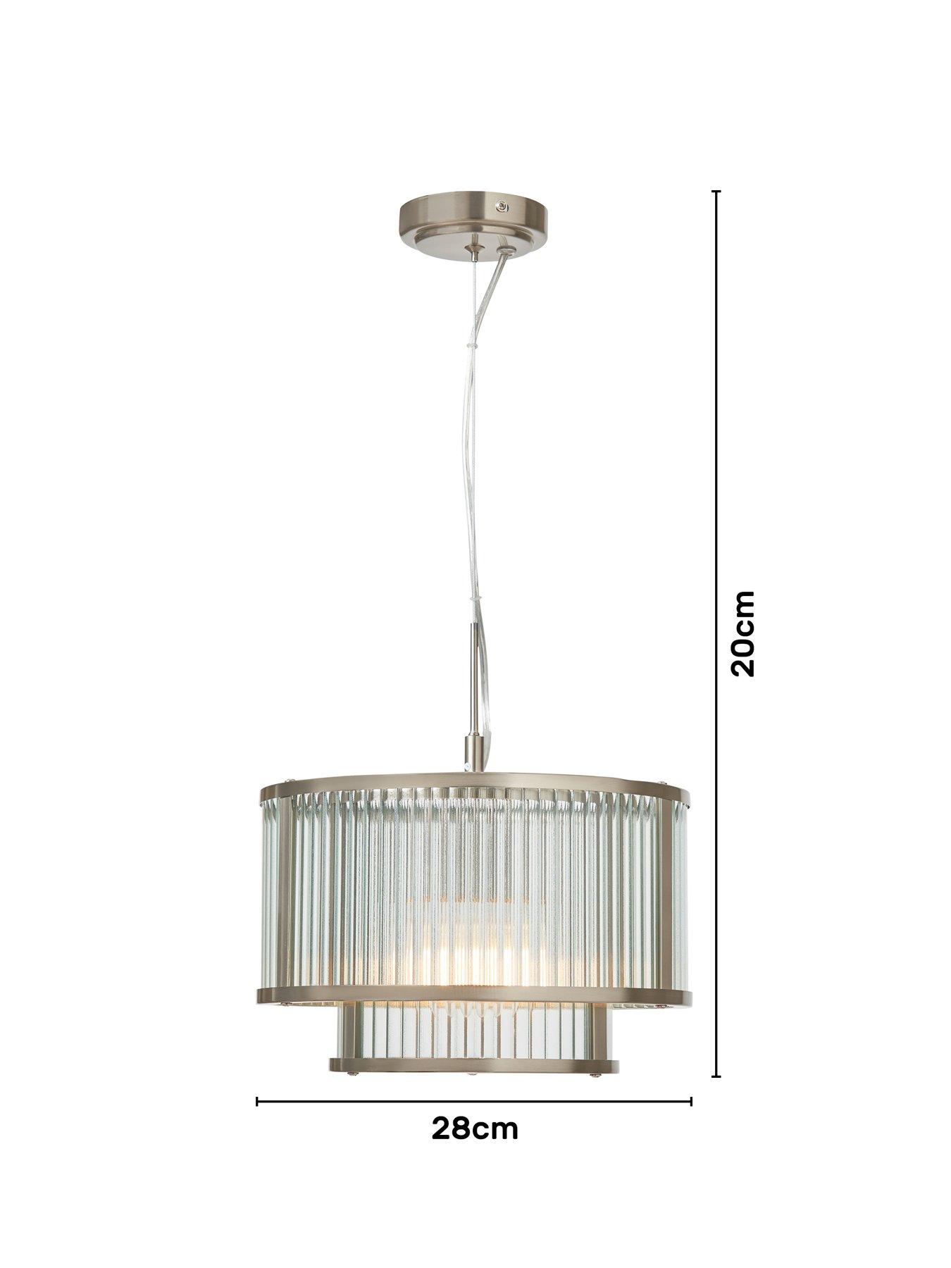  image of very-home-1-light-glass-2-tiered-pendant-with-metal-trim