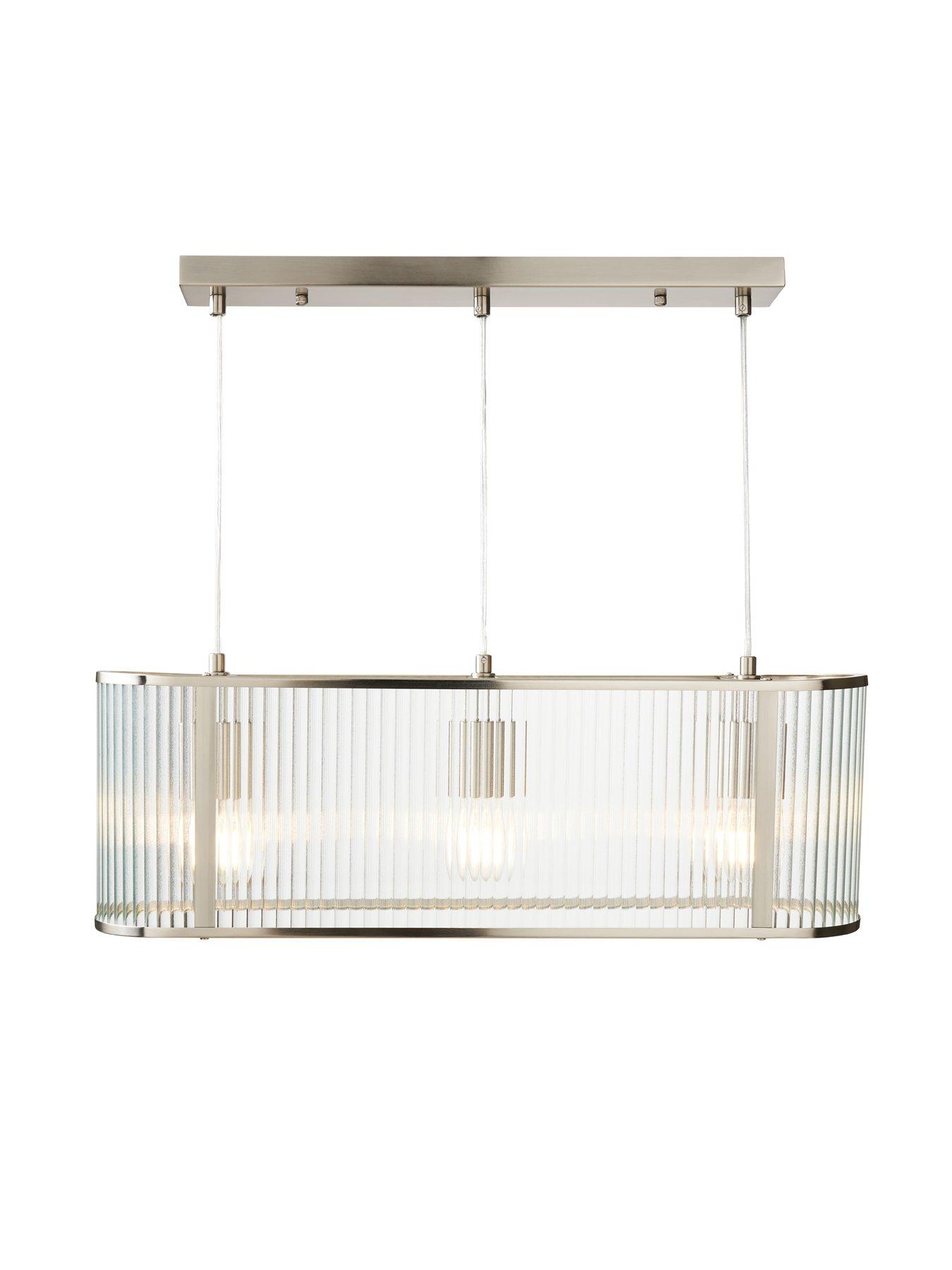 Image 3 of 6 of The Very Collection Ribbed Glass Adjustable Diner Light