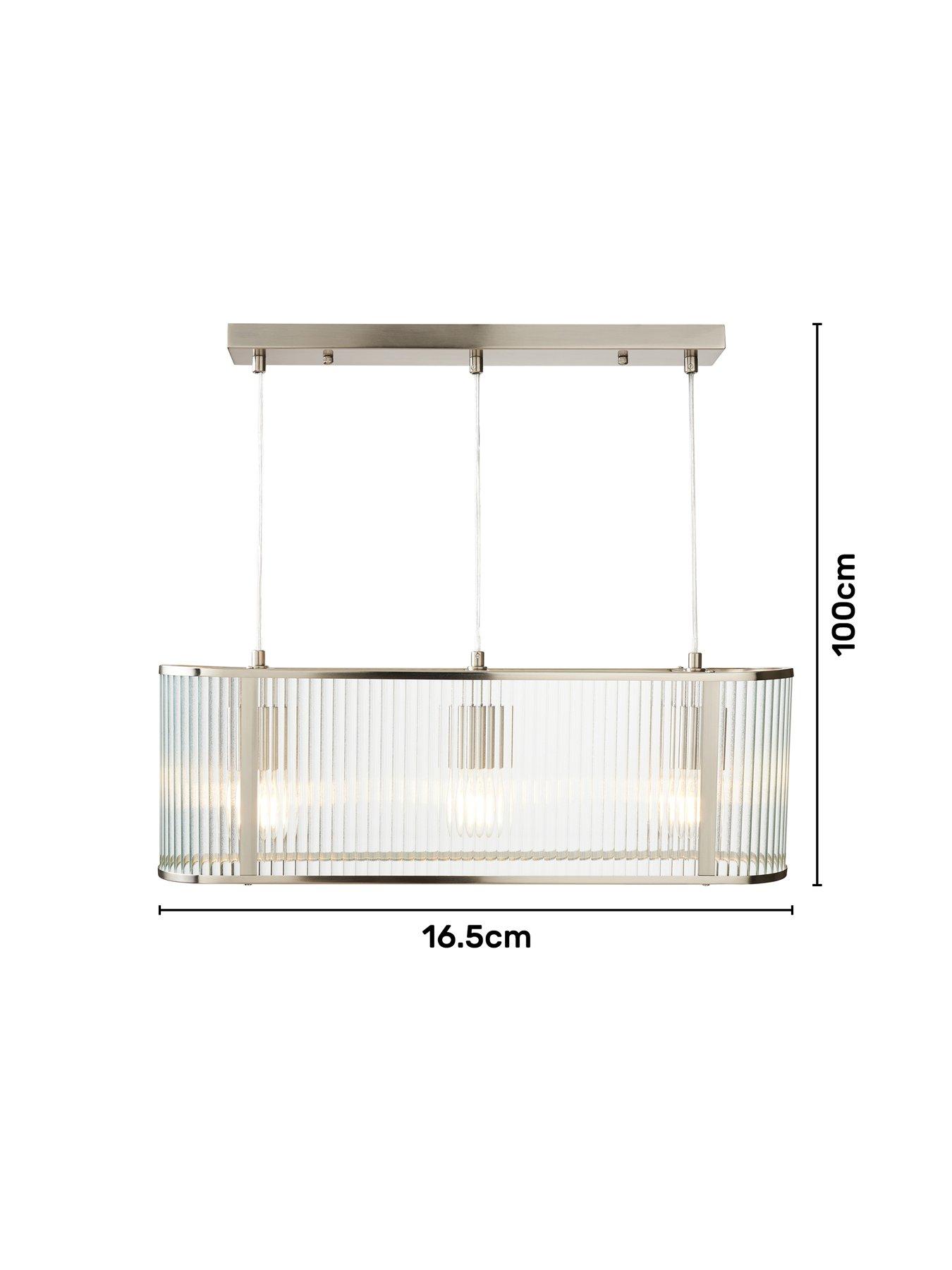Image 5 of 6 of The Very Collection Ribbed Glass Adjustable Diner Light