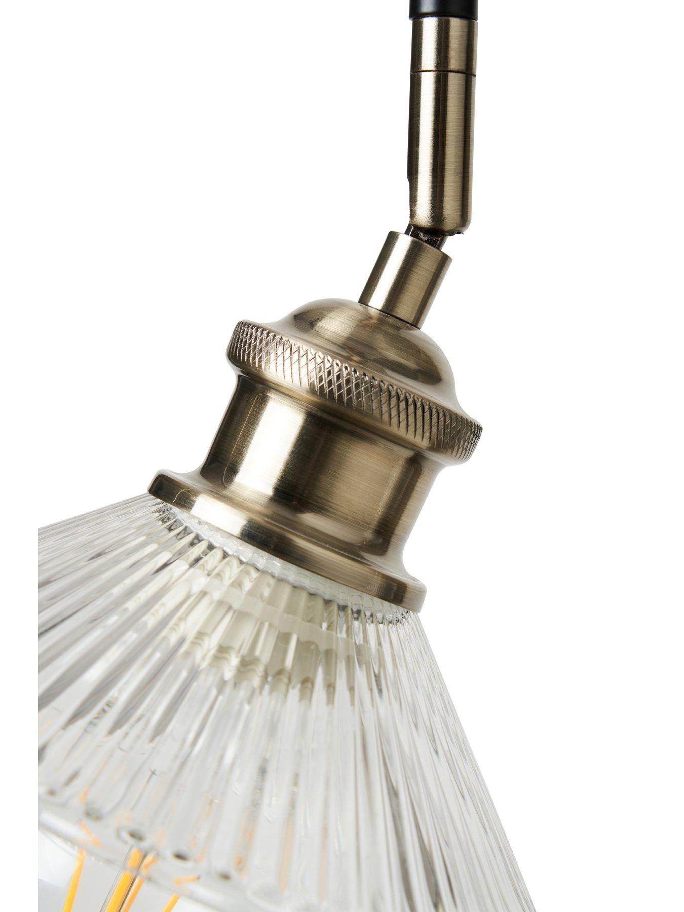 Image 4 of 6 of Very Home Vintage Ribbed Glass 4 Light Bar