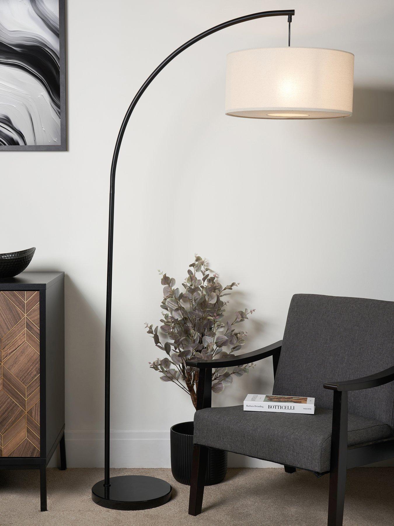 undefined Arc Floor Lamp With Fabric Stretch Shade