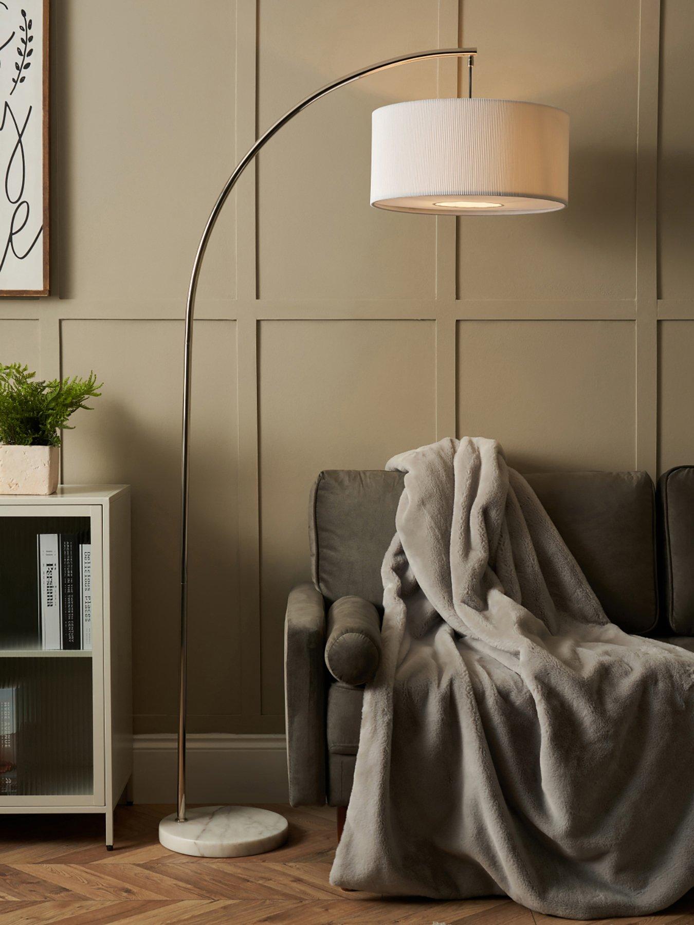 Image 1 of 6 of The Very Collection Arc Floor Lamp With Fabric Stretch Shade