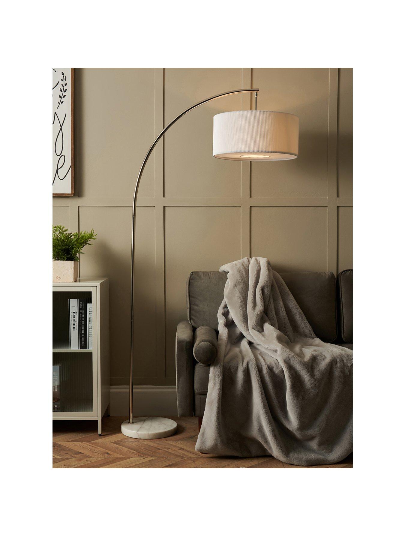 Image 2 of 6 of The Very Collection Arc Floor Lamp With Fabric Stretch Shade