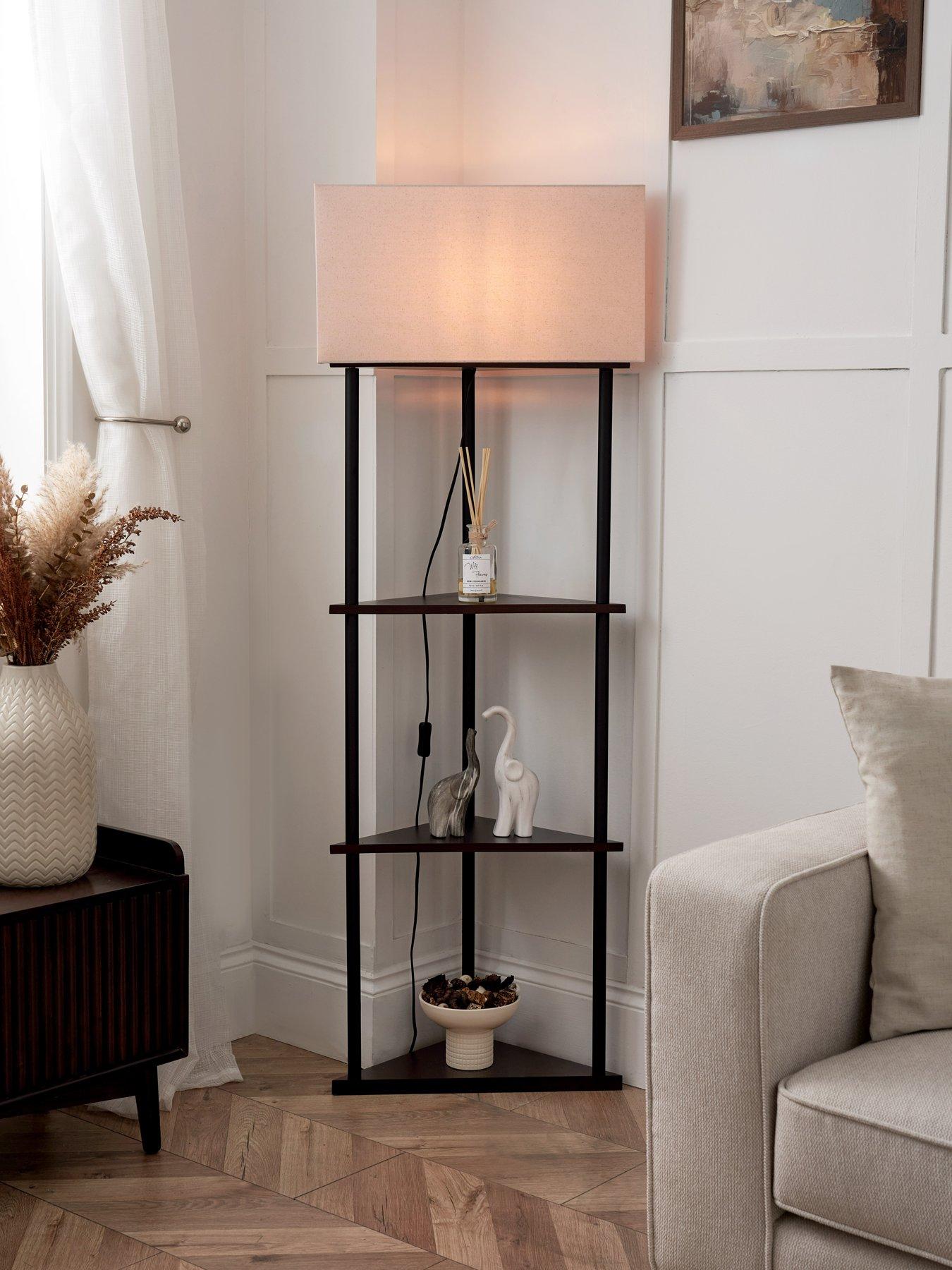 The Very Collection Corner Shelf Wooden Floor Lamp