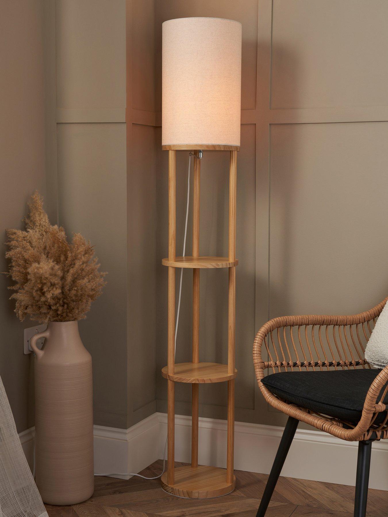 Image 1 of 5 of Very Home Shelved Wooden Floor Lamp
