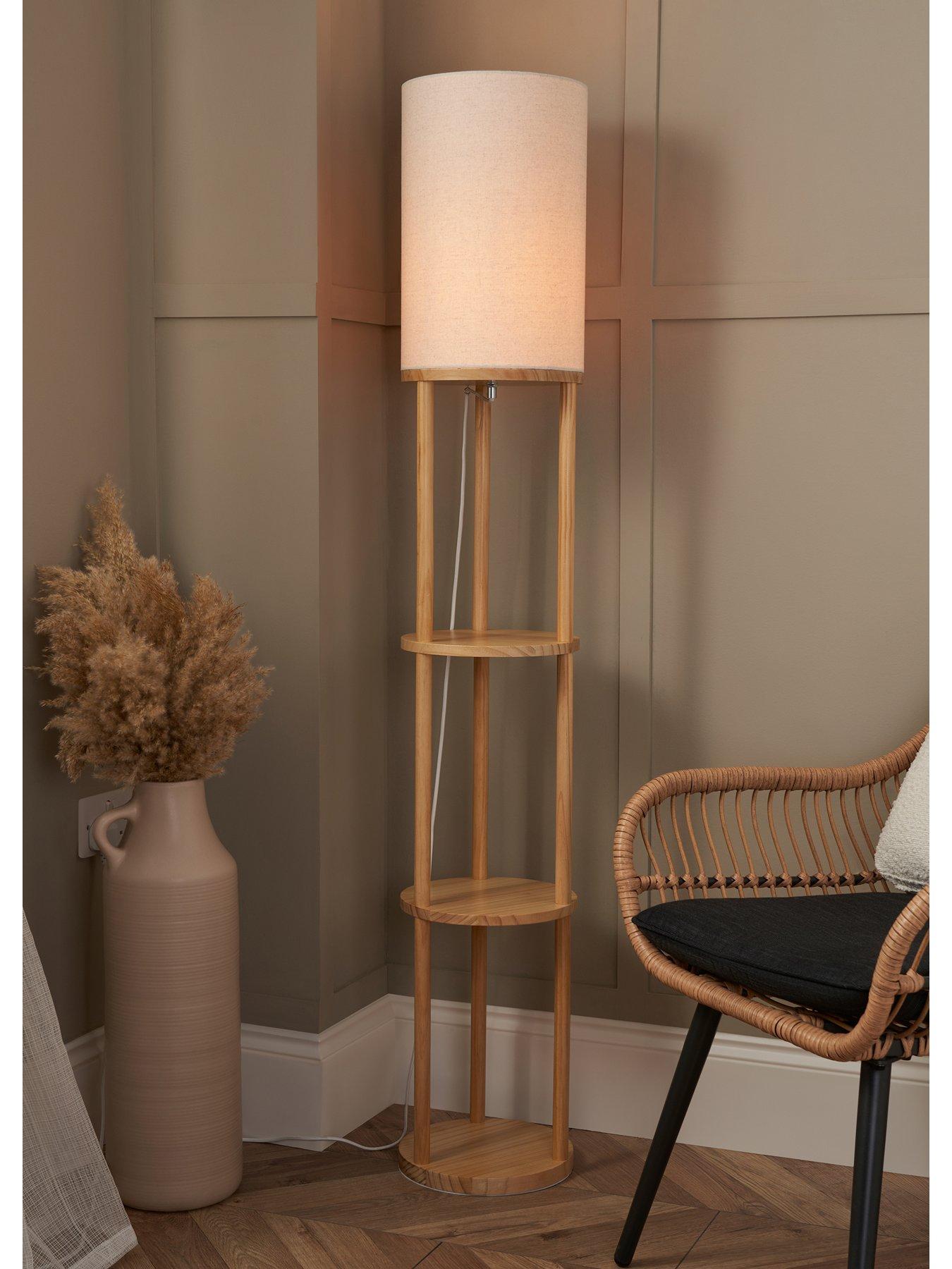 Image 5 of 5 of Very Home Shelved Wooden Floor Lamp
