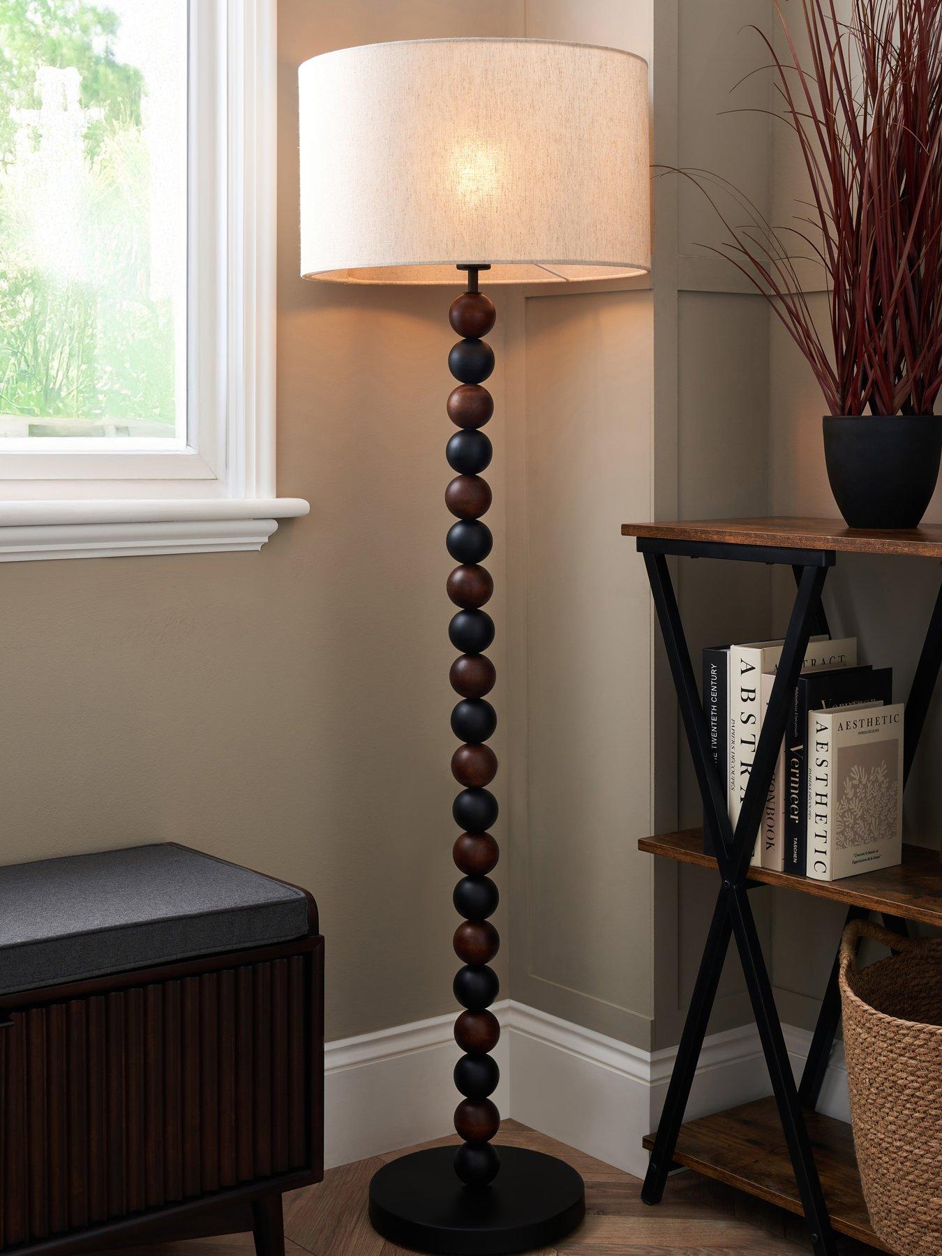 Image 1 of 6 of The Very Collection Walnut/black Bobble Floor Lamp