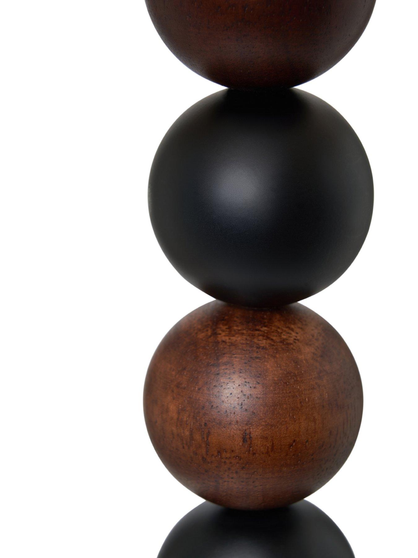 Image 4 of 6 of The Very Collection Walnut/black Bobble Floor Lamp